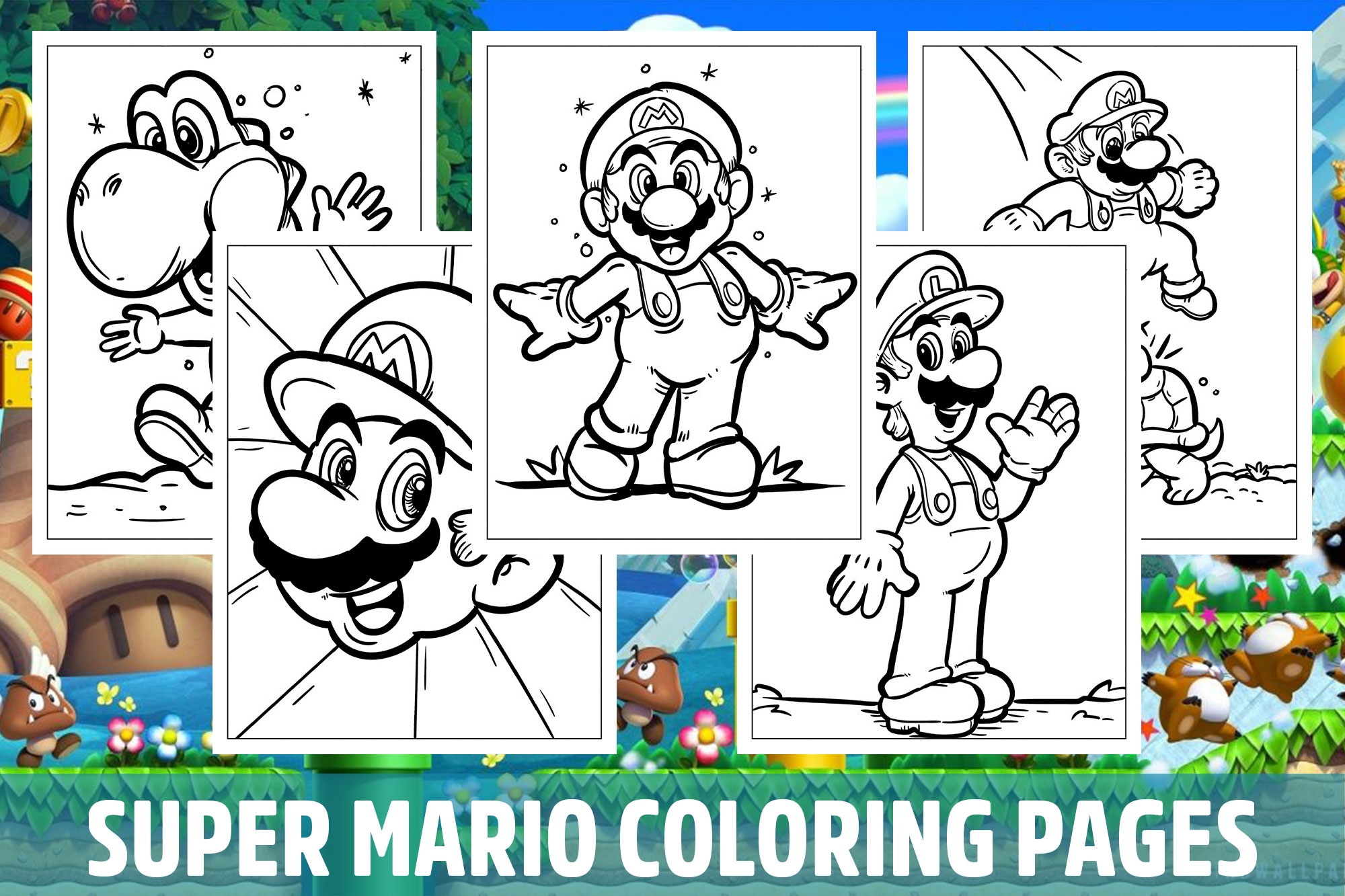 free printable mario bros coloring pages