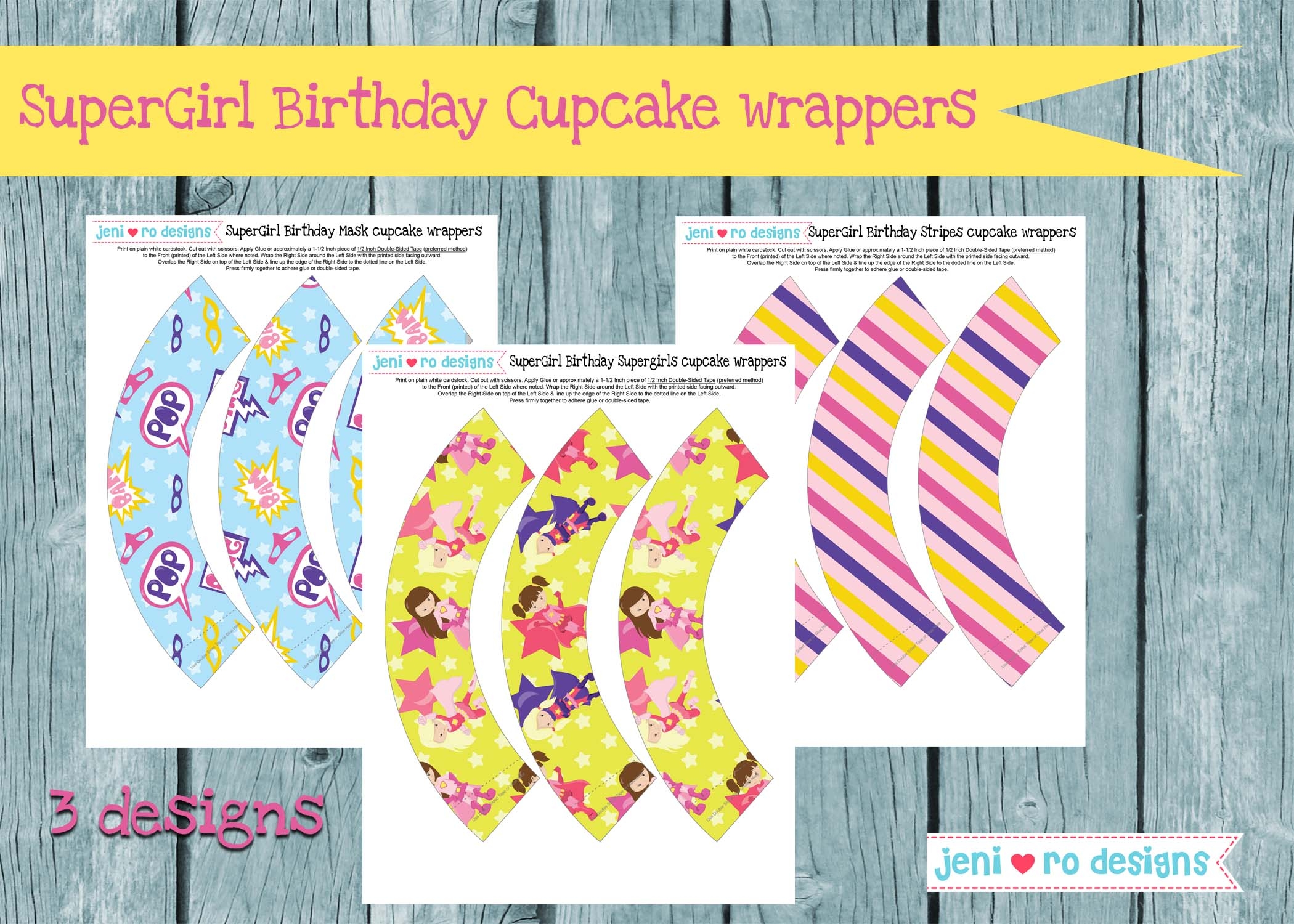 supergirl free printable cupcake toppers