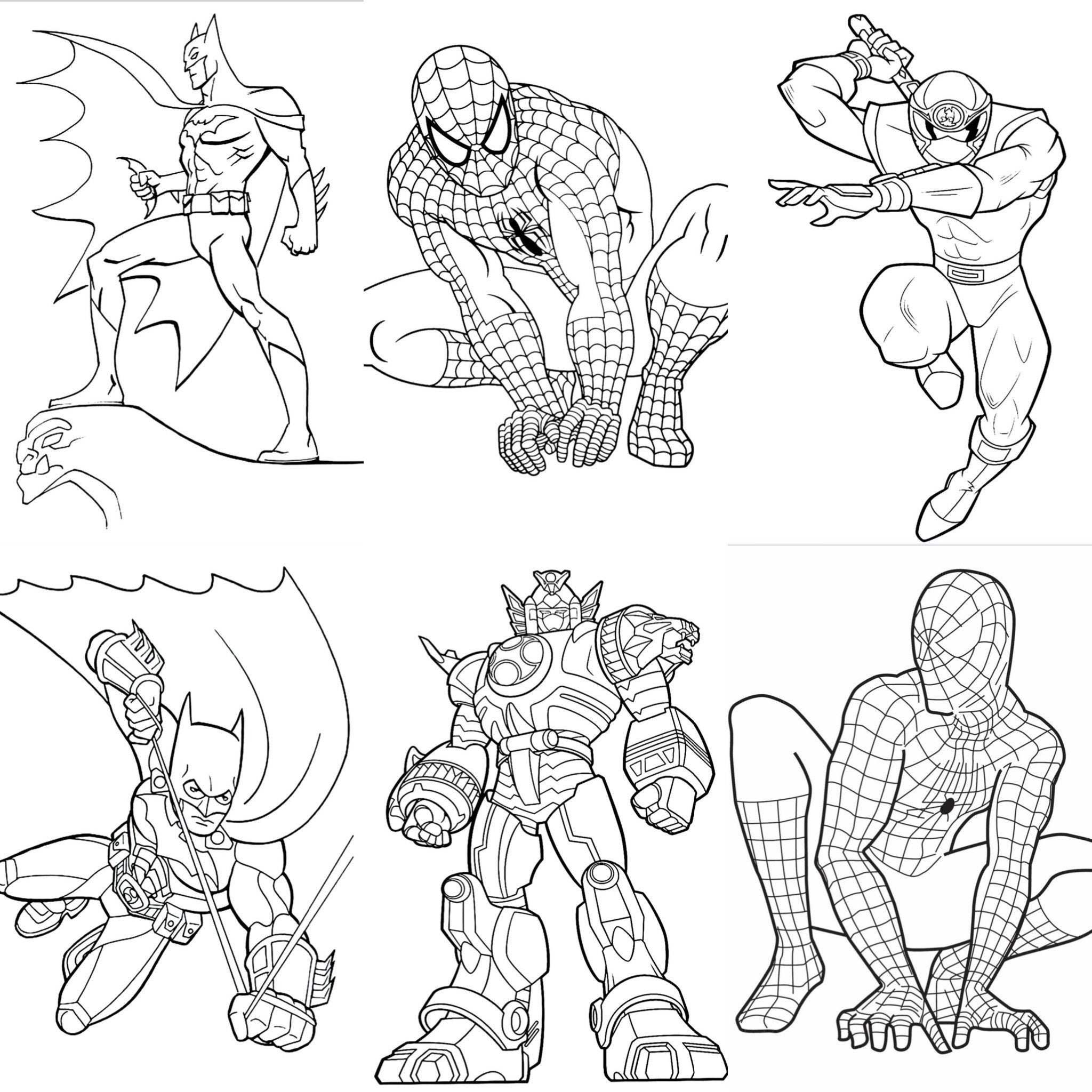 Superhero 45 Printable Coloring Pages instant Download fun Activity For Kids birthday Party Activity Etsy Ireland