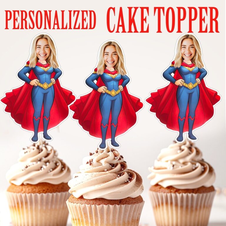 Superhero Cupcake Topper Personalized Supergirl Cupcake Topper Printable Custom Photo Superlady Cupcake Topper Birthday Decor Etsy