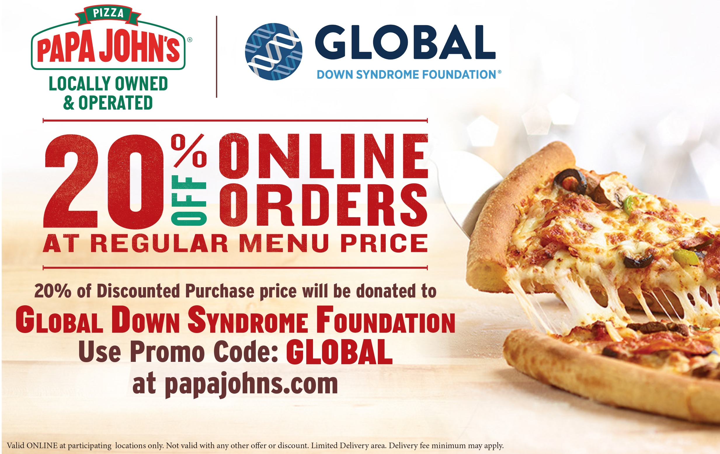 Support Global With Papa John s Pizza Global Down Syndrome Foundation