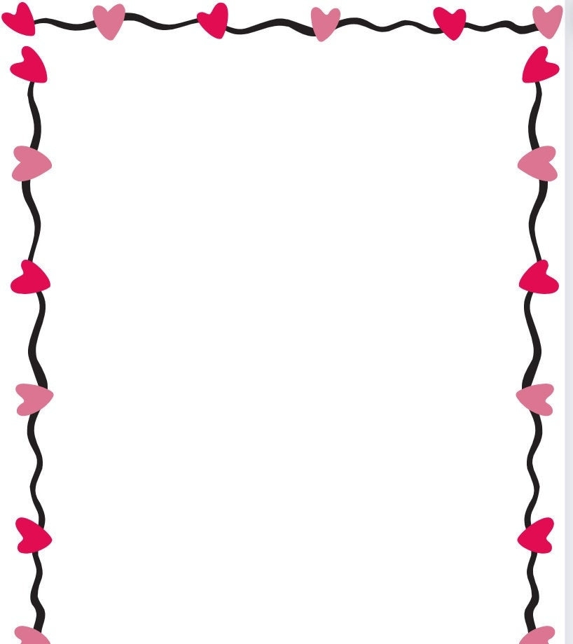 Sweet Heart Border Blank Printable Instant Download Valentines Day Border Minimal Scrapbook Photos Journal Planner PNG Etsy Australia