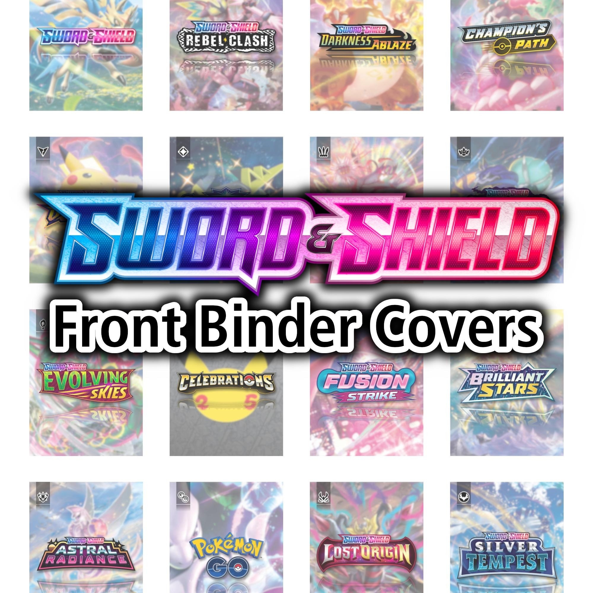 Sword U0026 Shield Series FRONT Binder Covers Pokemon TCG Organize 