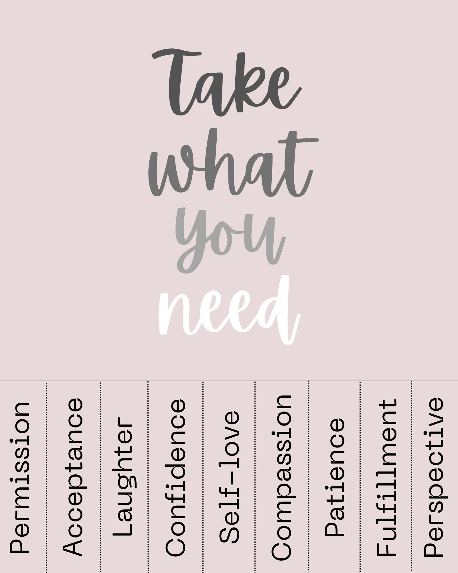 Take What You Need Digital Print Mental Health Art By A Therapist Printable Decor