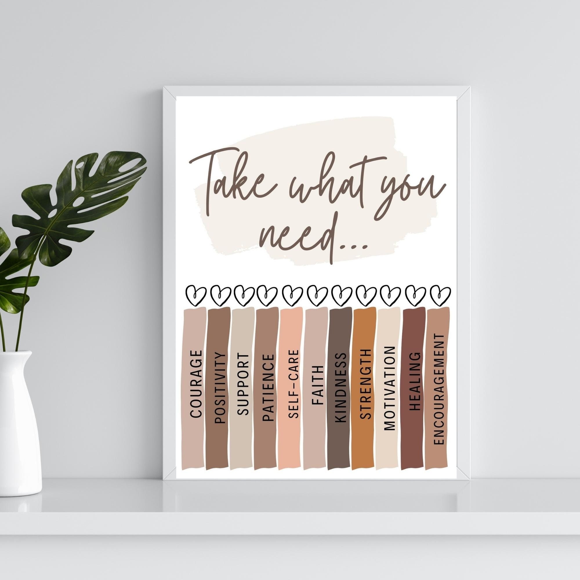 Take What You Need Printable Wall Art Coping Skills Support Bulletin Board Decor School Resources Psychotherapy