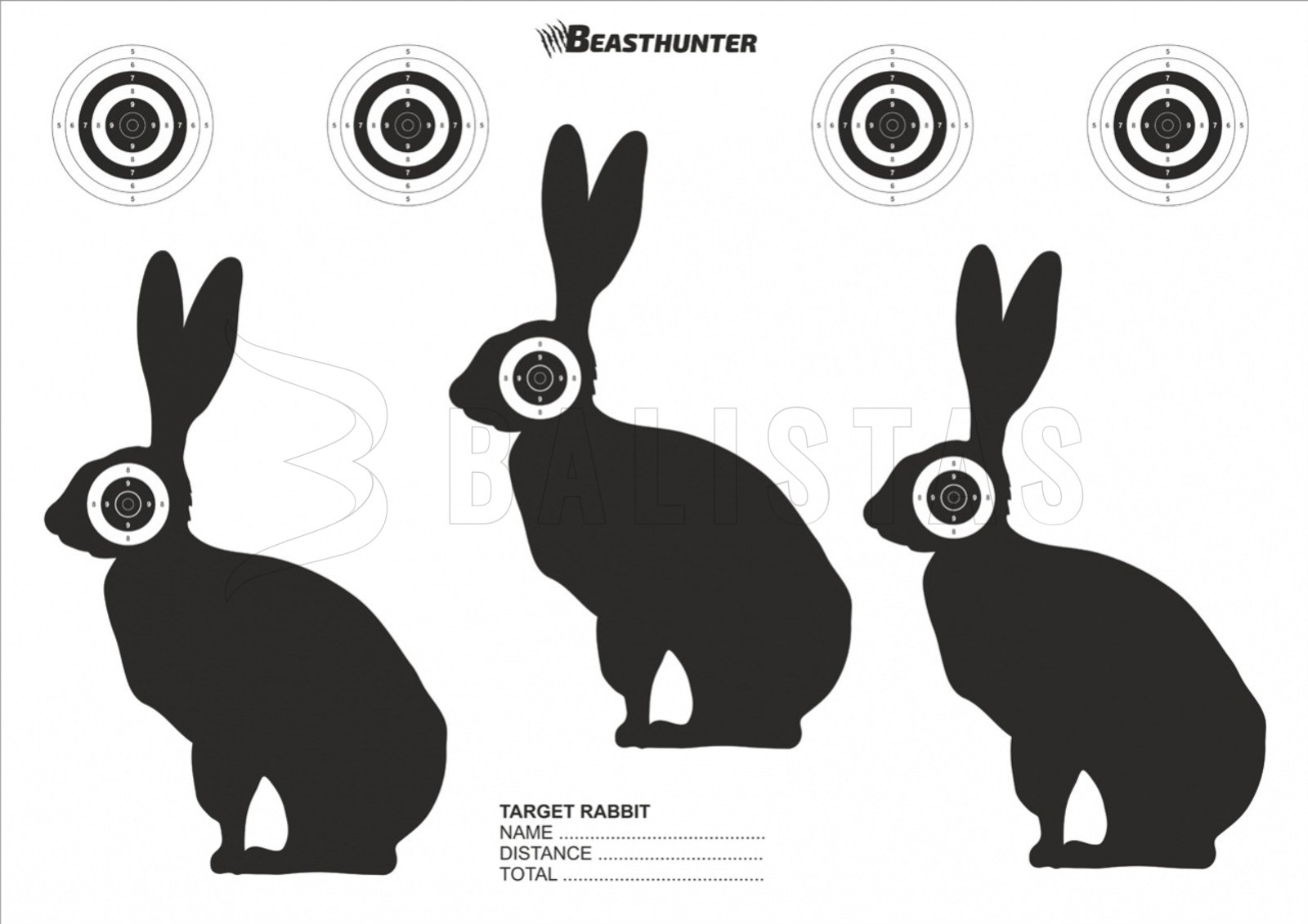 Target Silhouette Beast Hunter Rabbit 10pcs Balistas shop