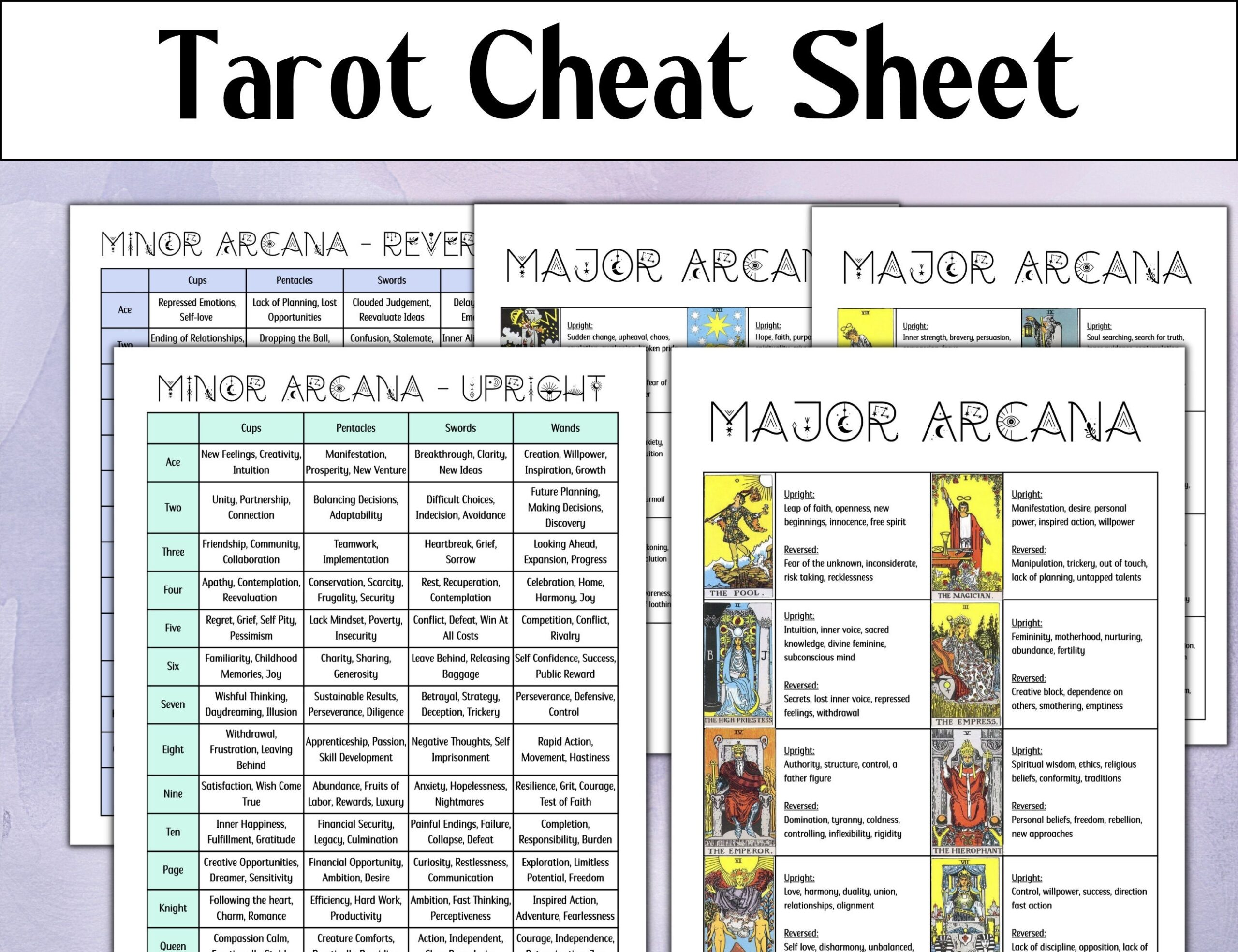 printable tarot cards with meanings pdf free