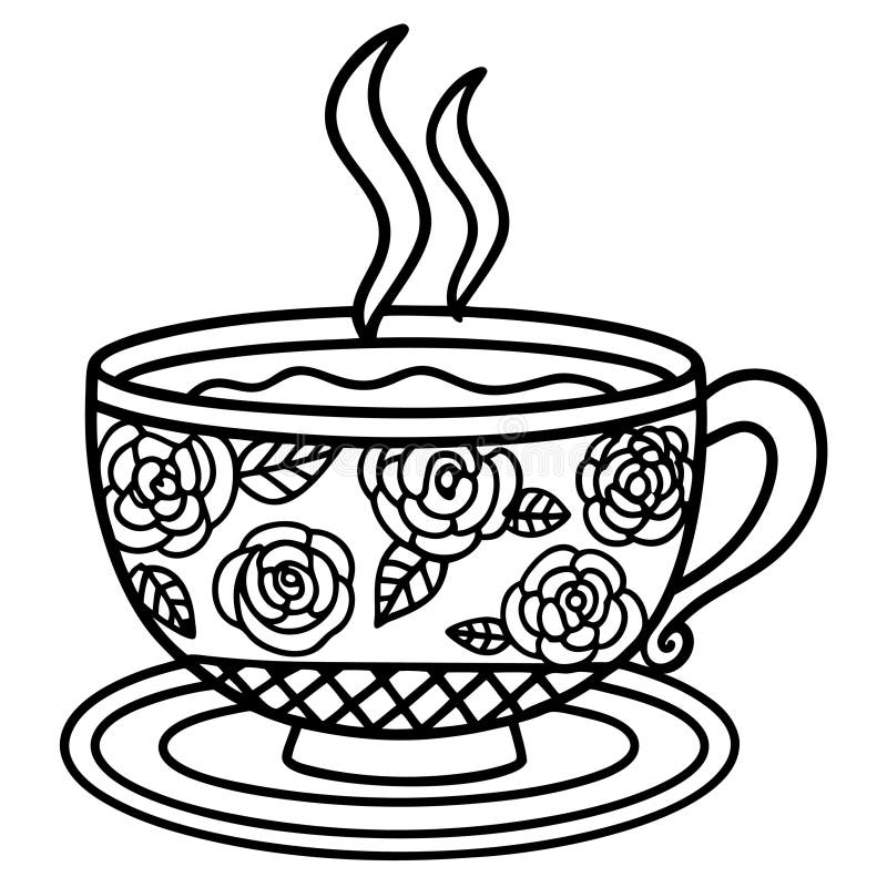 Tea Cup Coloring Stock Illustrations 2 159 Tea Cup Coloring Stock Illustrations Vectors U0026 Clipart Dreamstime