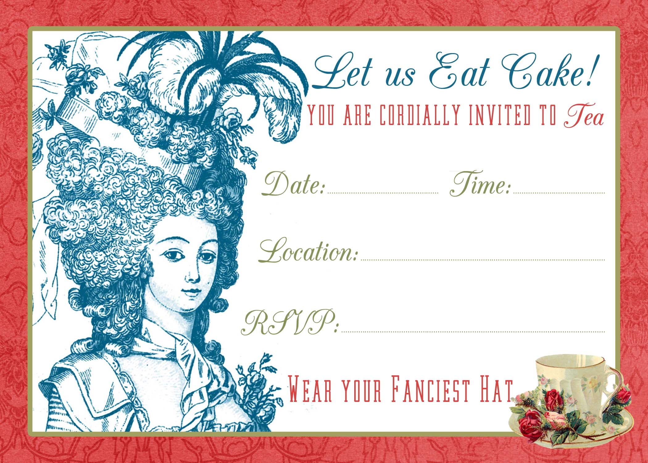 Tea Party Invite Printable U0026 Tutorial The Graphics Fairy