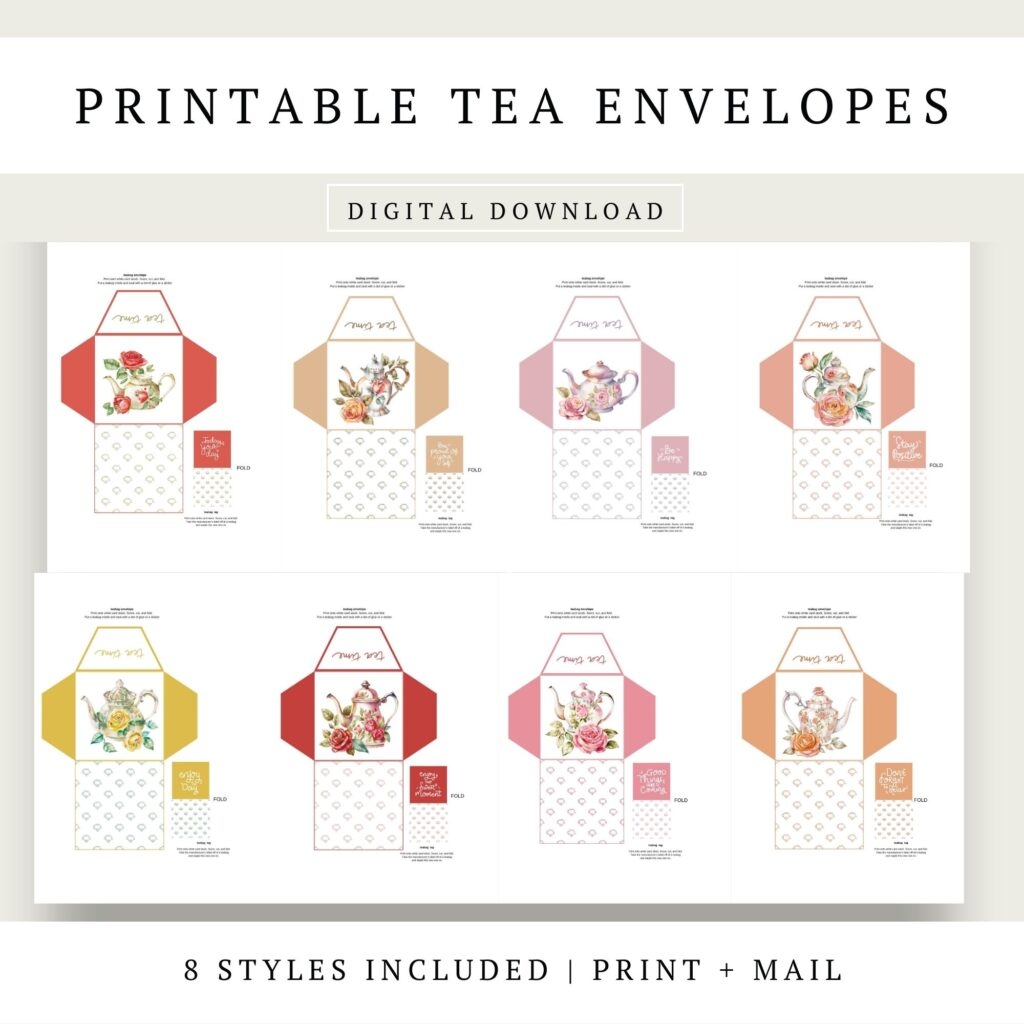 Tea riffic Gift Idea Free Printable Tea Envelopes A Farm To Keep