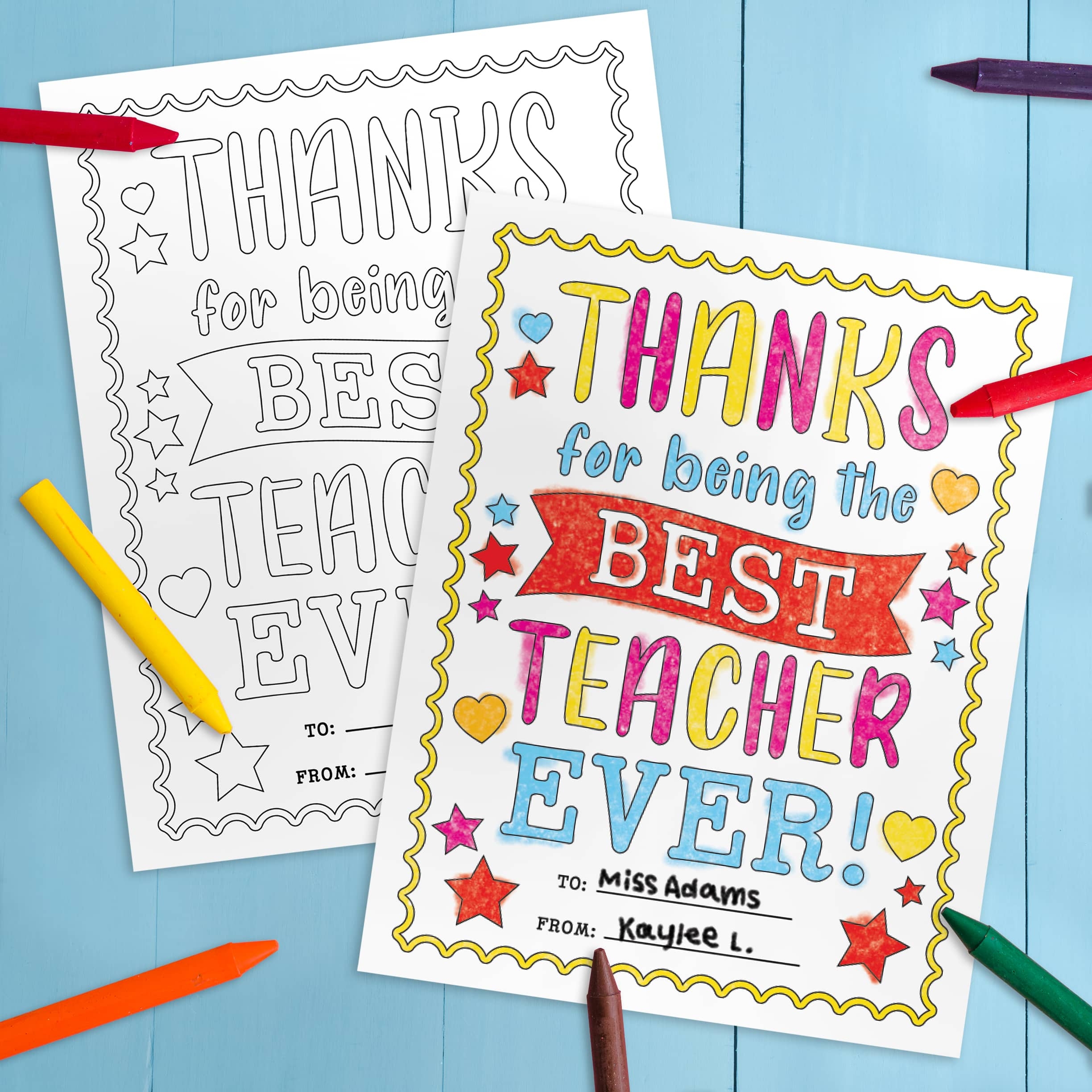 free printable teacher appreciation cards to color