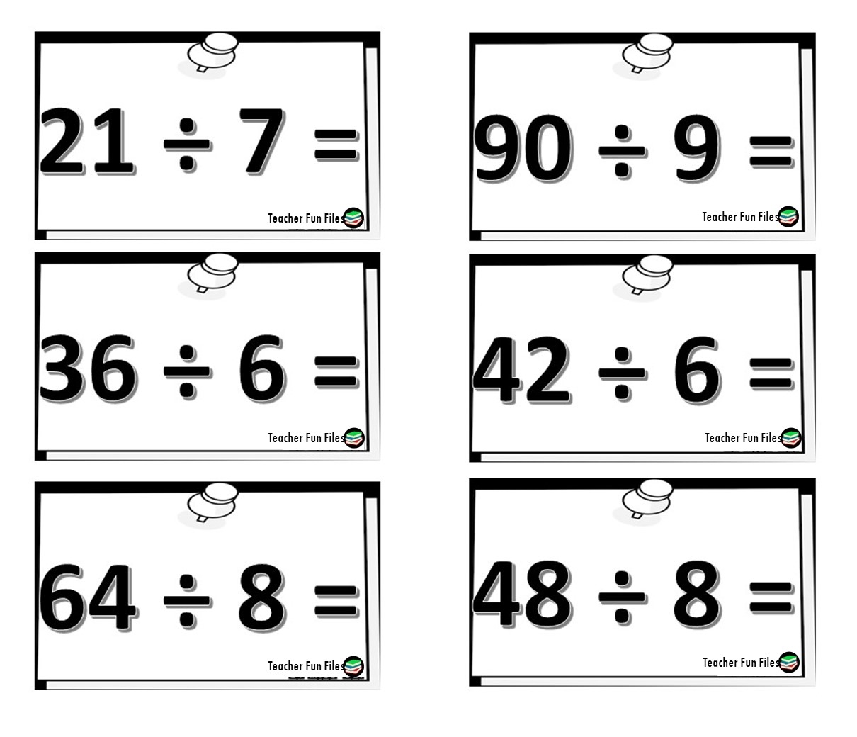 Teacher Fun Files Division Flashcards