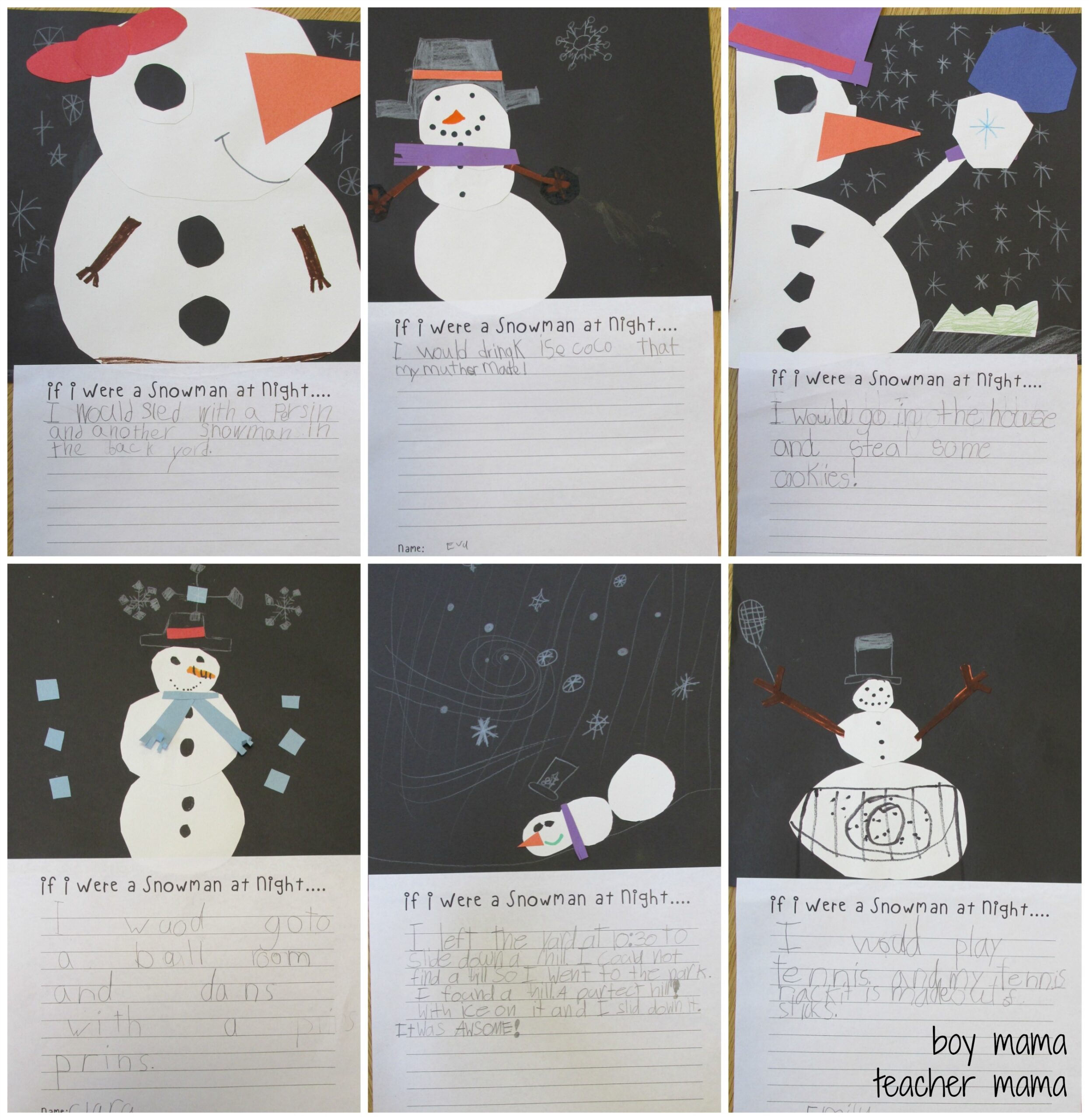 Teacher Mama Snowmen At Night FREE Printable After School Linky Boy Mama Teacher Mama
