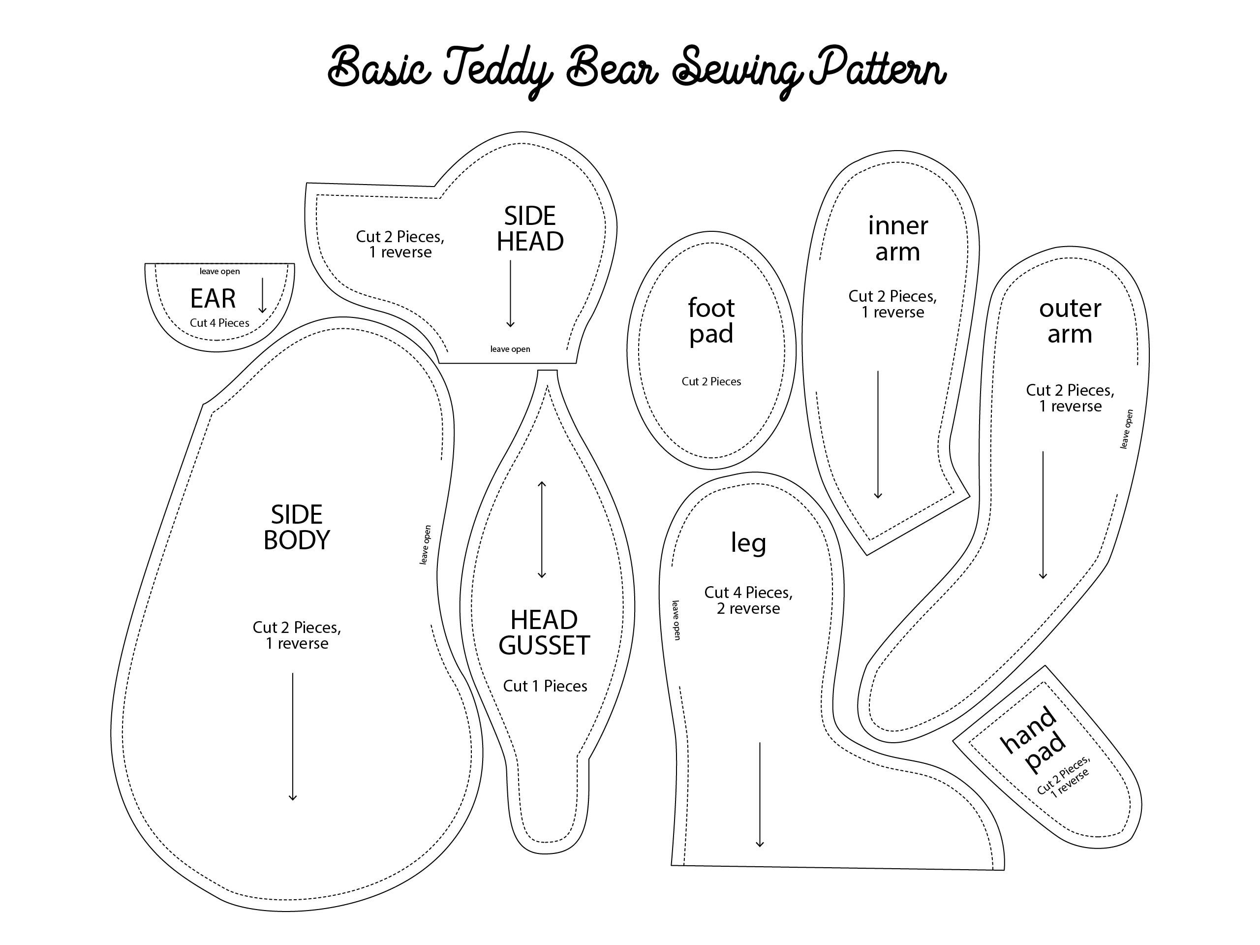Teddy Bear Patterns To Sew Clearance