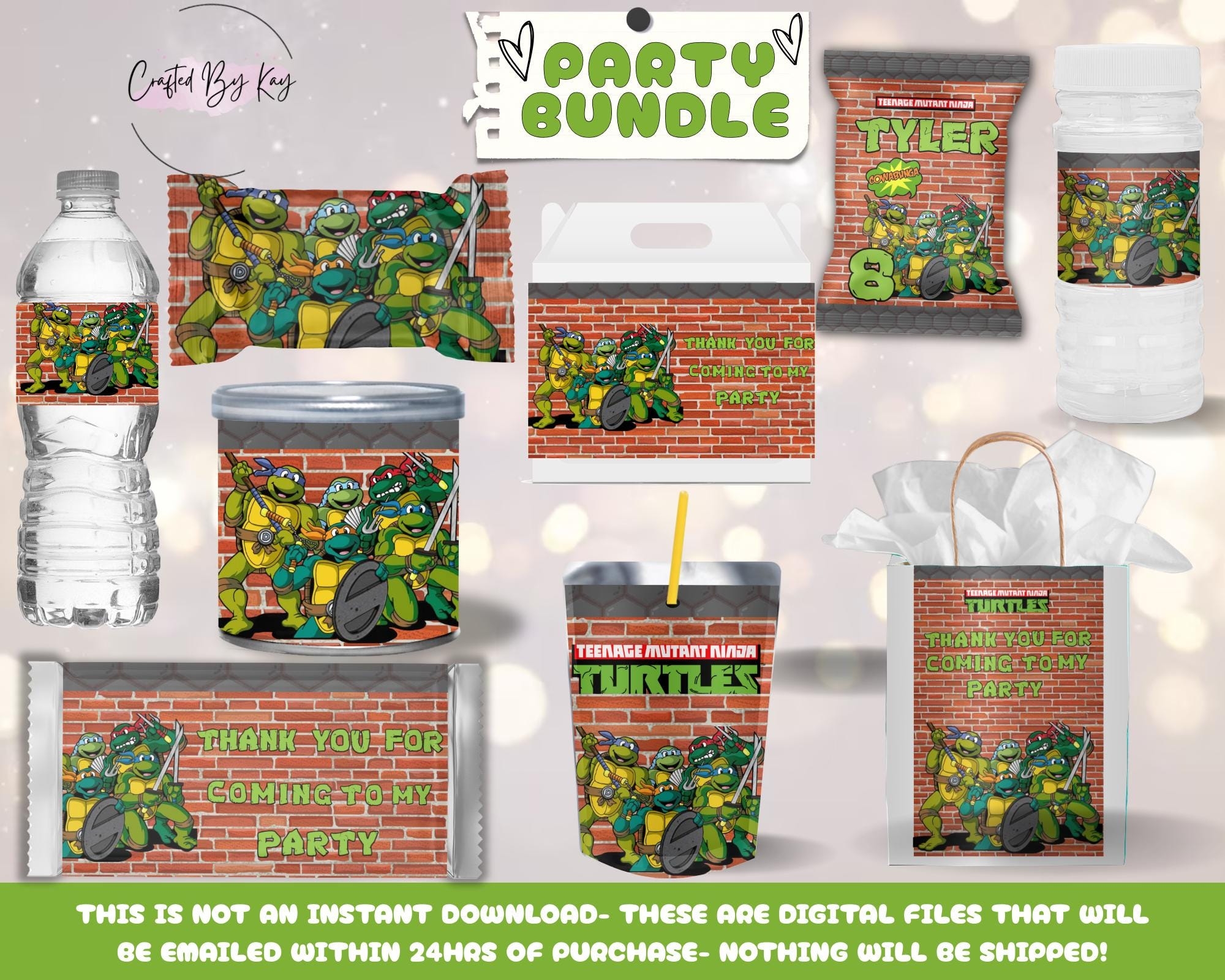 Teenage Mutant Ninja Turtle Water Bottle Labels Etsy New Zealand