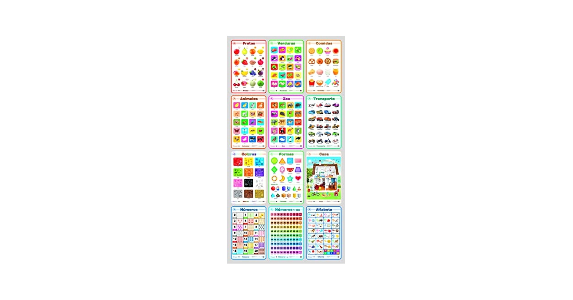 TEENY BABY Educational Preschool Posters Learning Posters For Kids Educational Charts For Preschoolers Home Classroom 12 Wall Charts 24 Removable Poster Dots Spanish Version Red Amazon ae Office Products