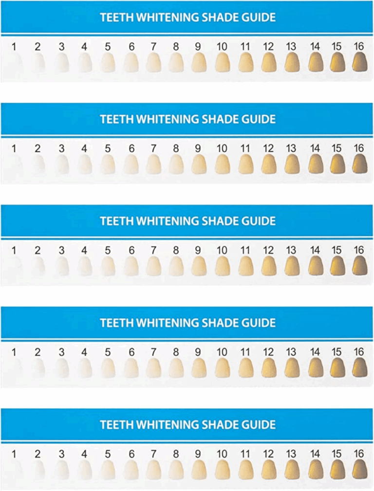 Teeth Whitening Shade Guide Download Printable PDF Templateroller