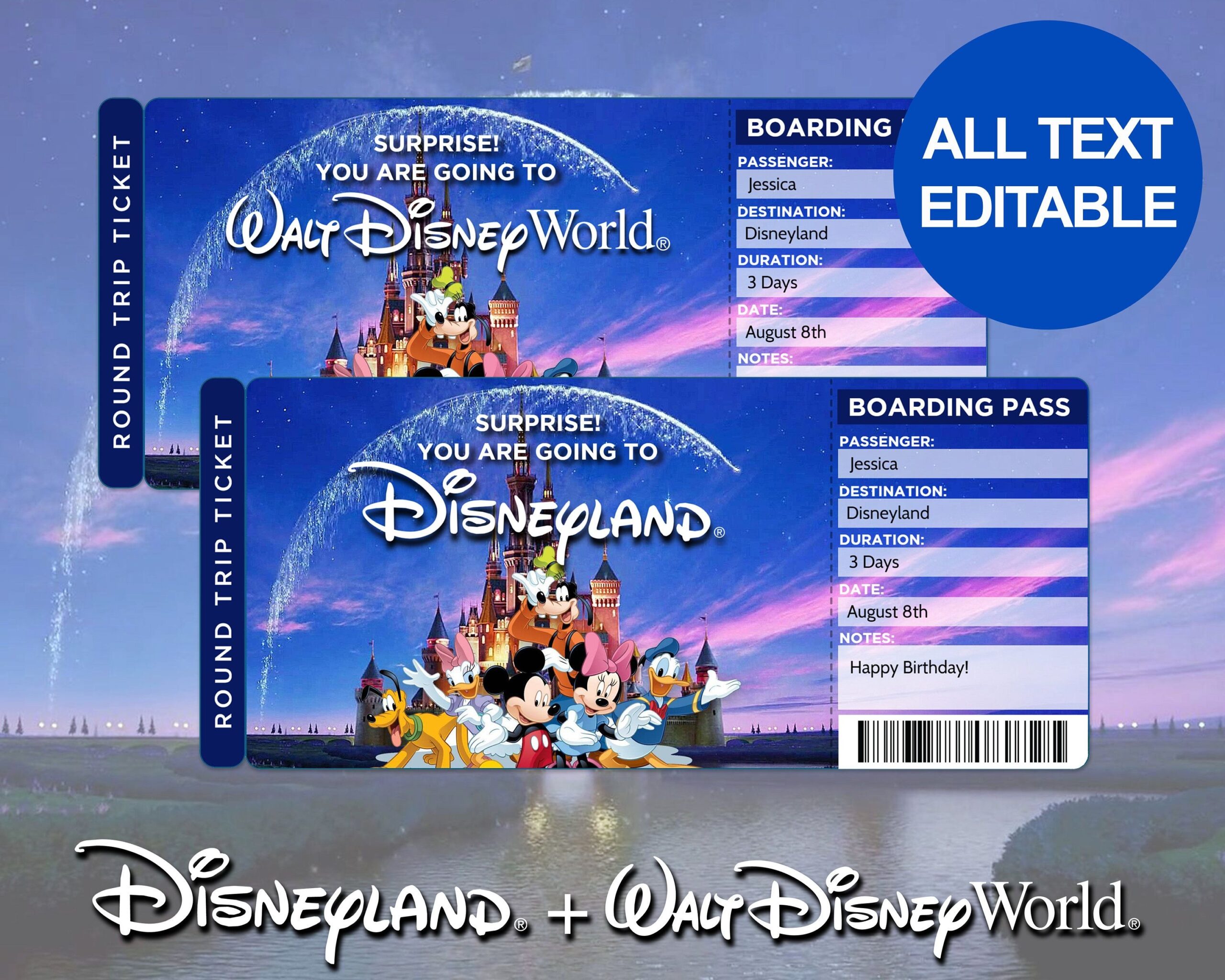 free printable disney world ticket templates