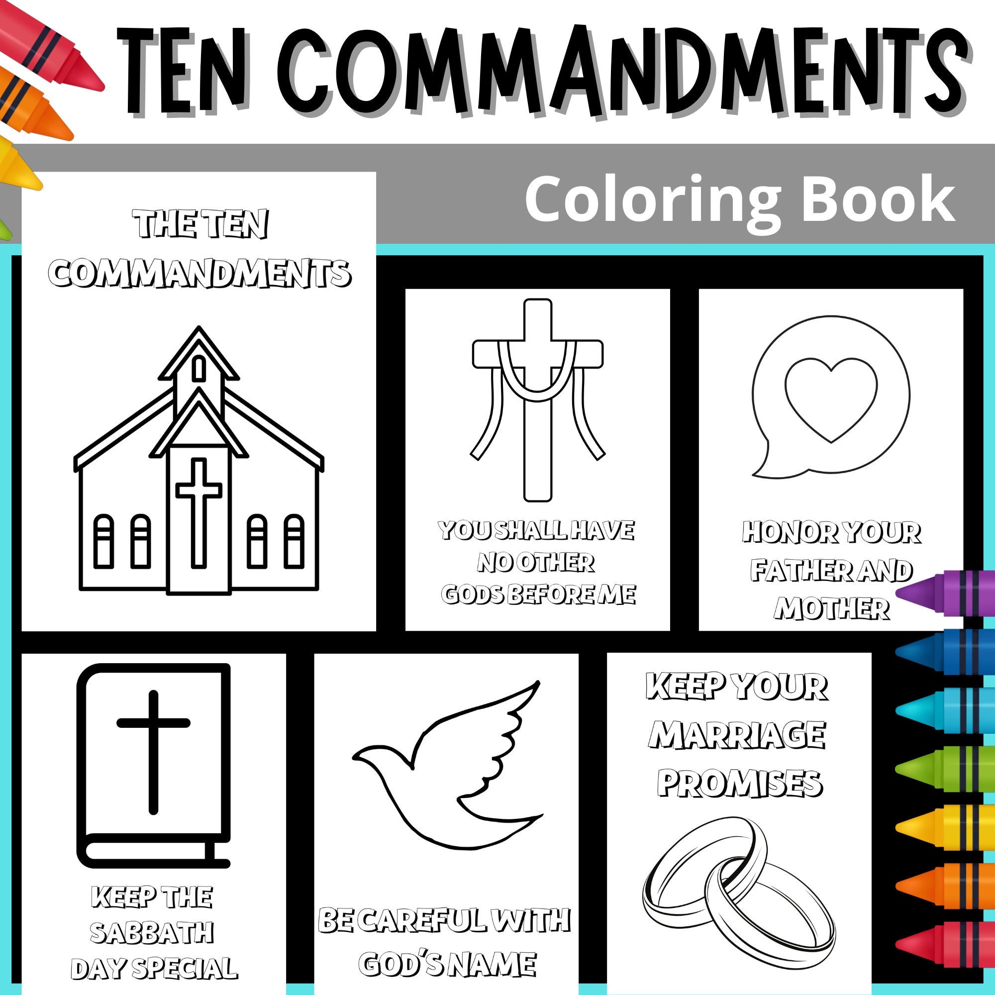 10 commandments printable coloring book