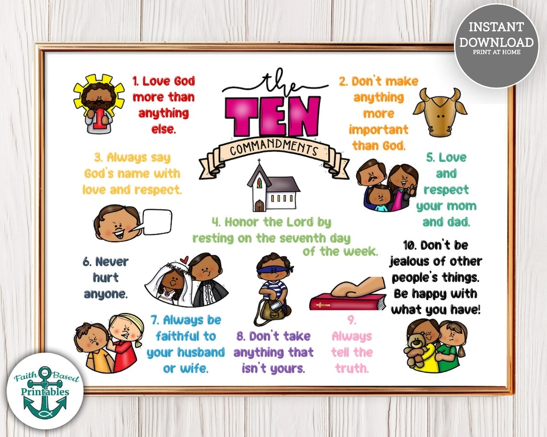 printable free printable 10 commandments