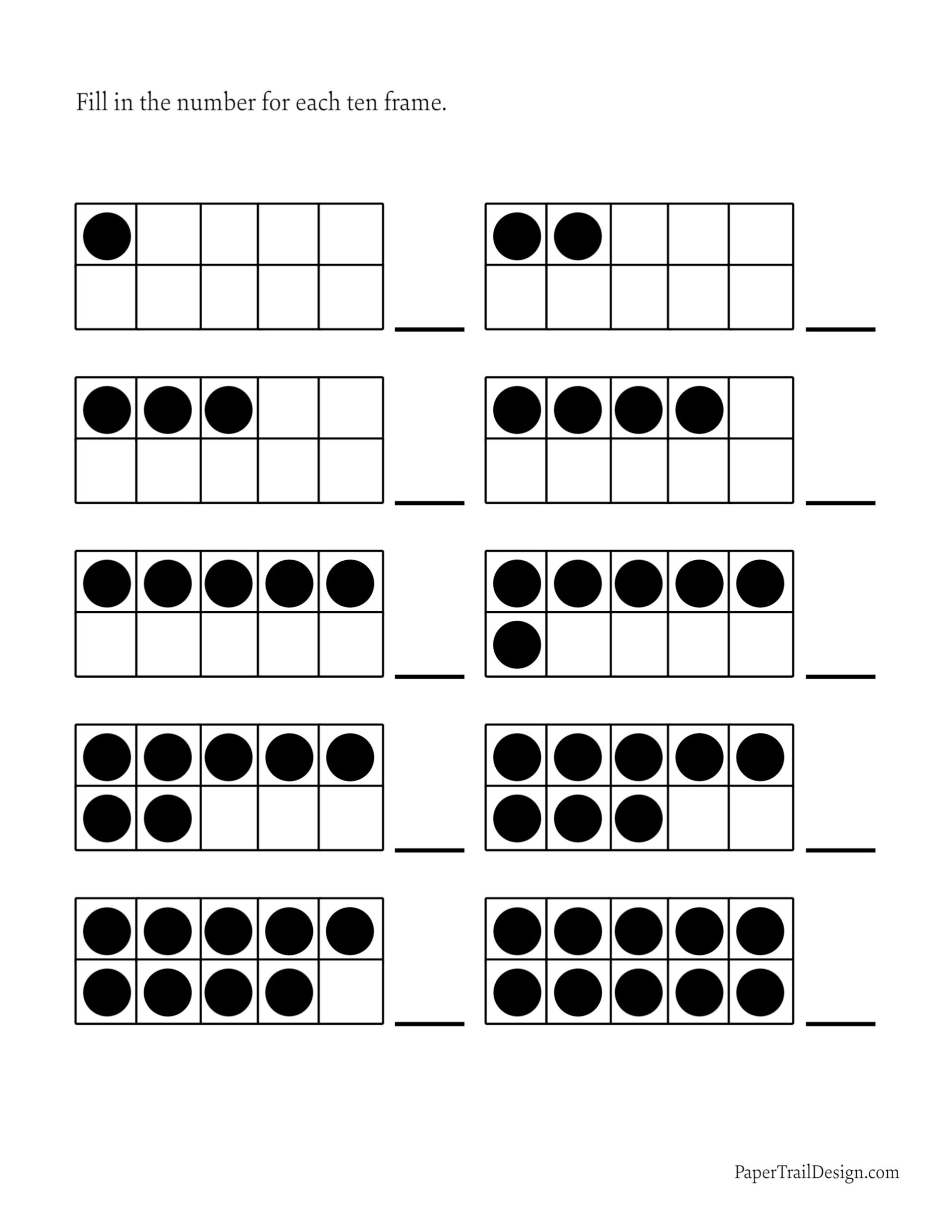 double ten frame printable