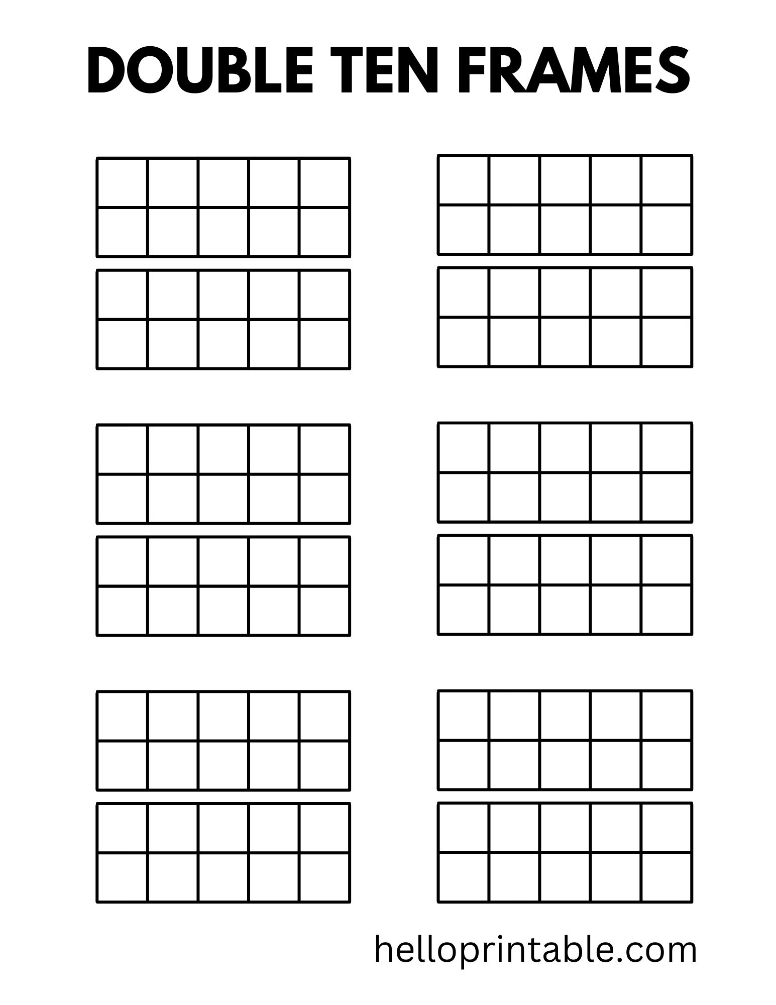 Ten Frames And Double Ten Frames Templates And Worksheets Helloprintable