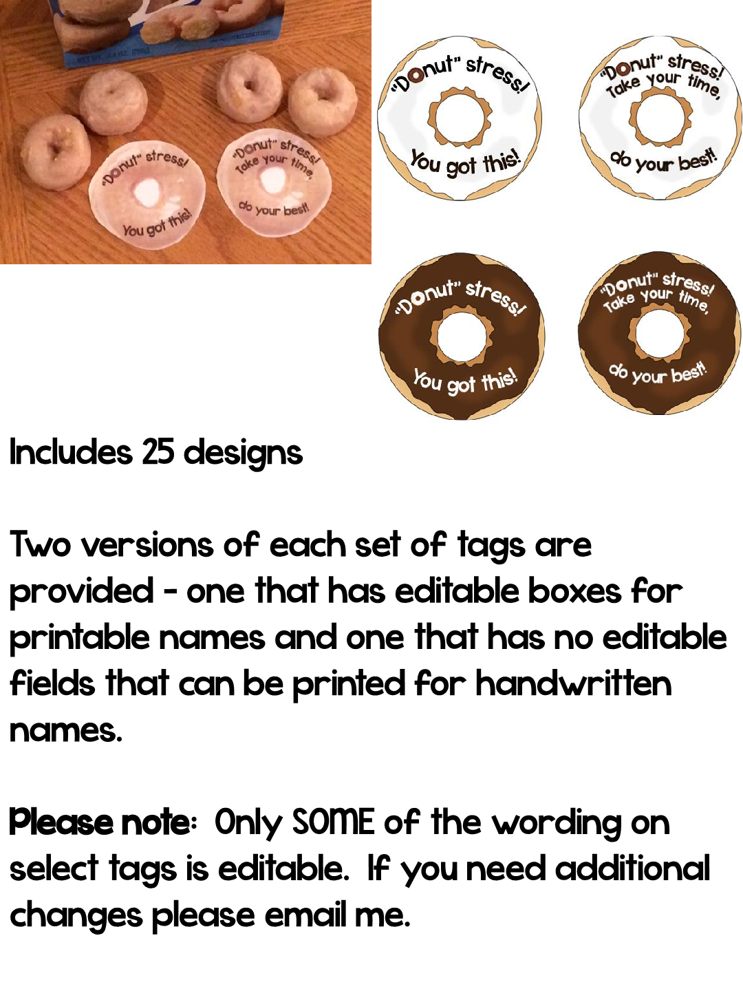 Testing Treat Tags Test Motivation Gift Tags Editable 