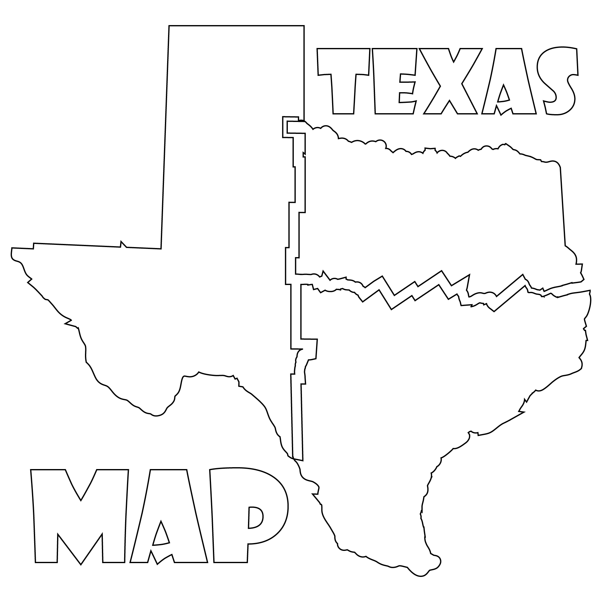 large printable outline of texas