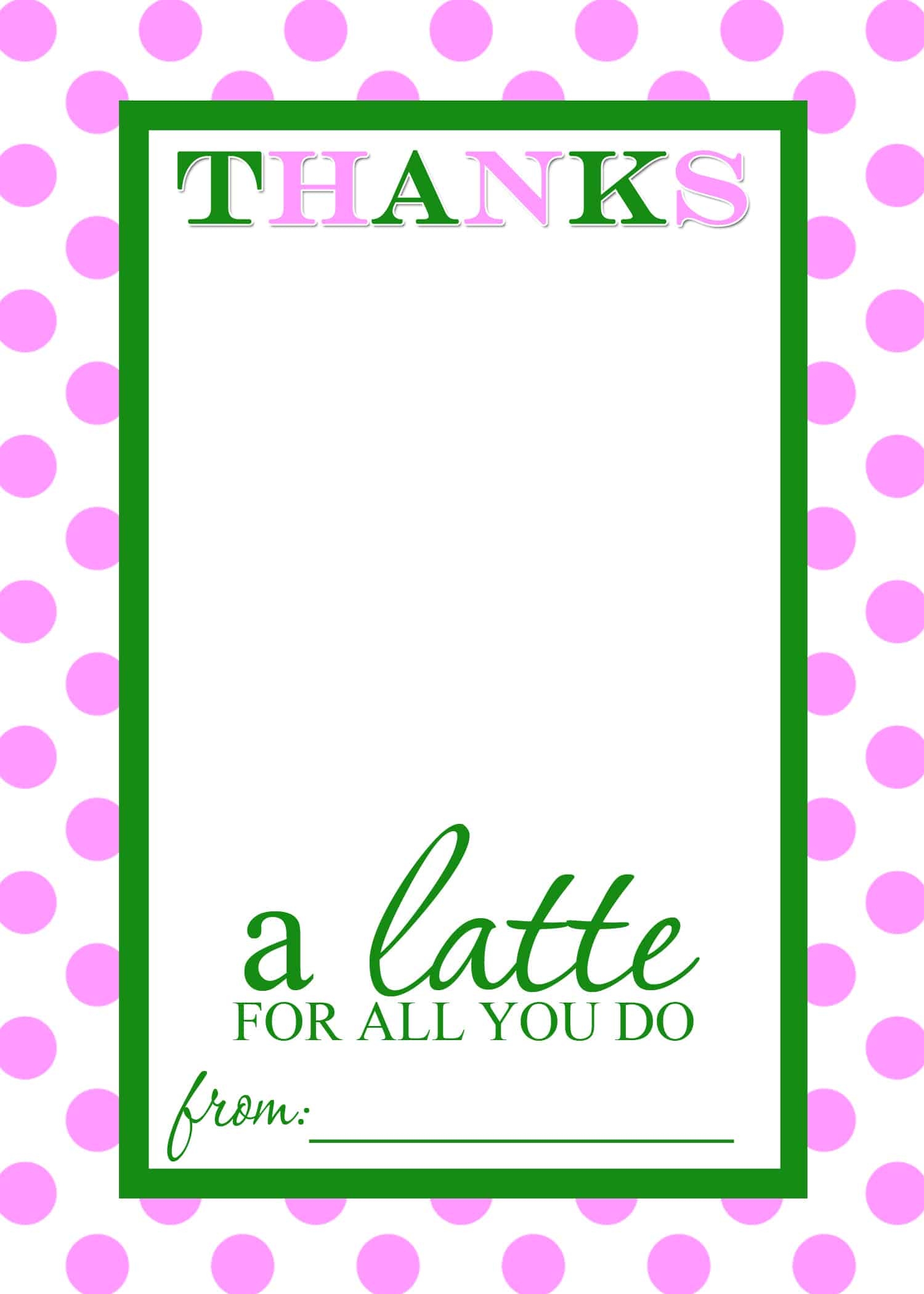 Thanks A Latte FREE Printable Gift Card Holder Teacher Gift Story Mama Cheaps 