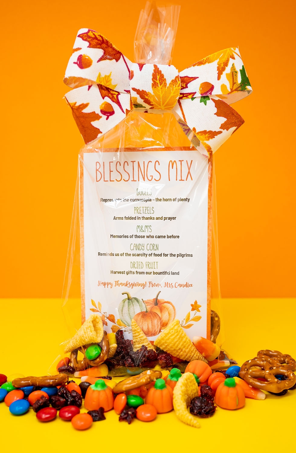 Thanksgiving Blessing Snack Mix Printable Nut Free 