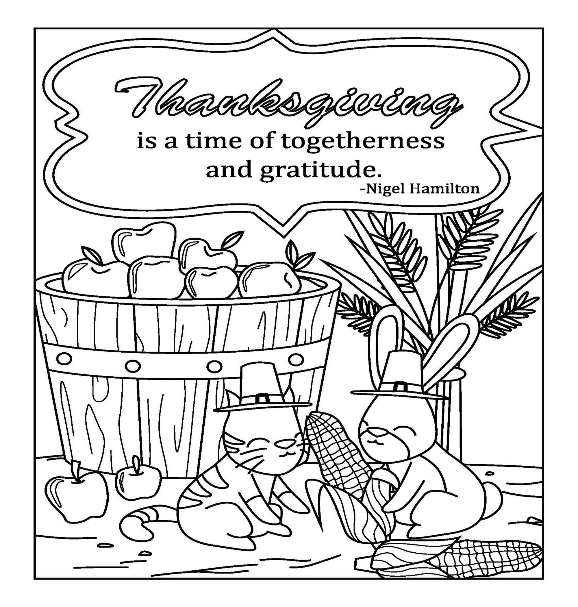 Thanksgiving Coloring Pages For Adults 2 Printable Coloring Pages Instant Download PDF Etsy