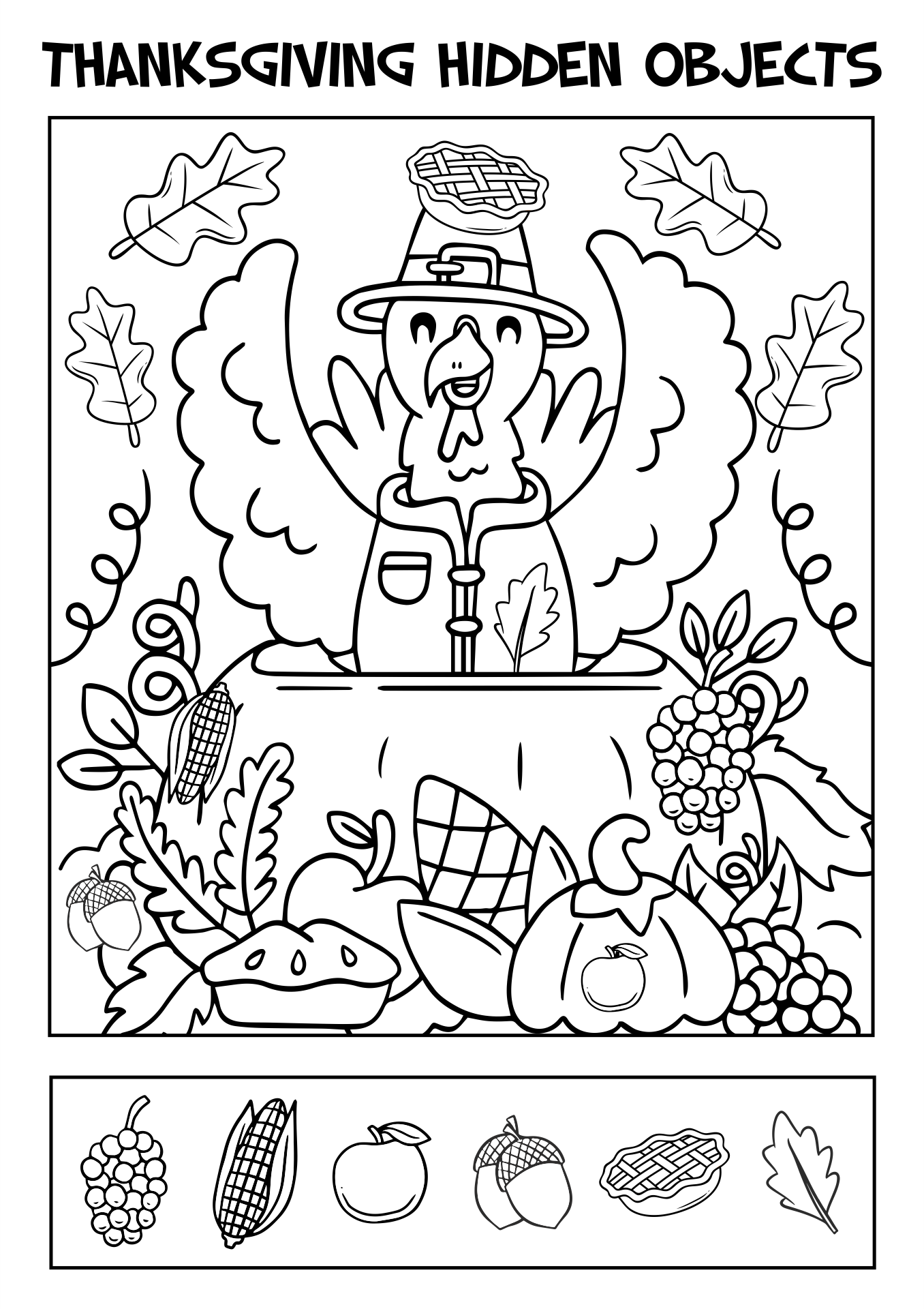 Thanksgiving Hidden Object Games 10 Free PDF Printables 