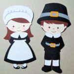 Thanksgiving Pilgrim Boy And Girl Paper Die Cut Paper Doll Scrapbook Embellishment Cupcake Topper Etsy