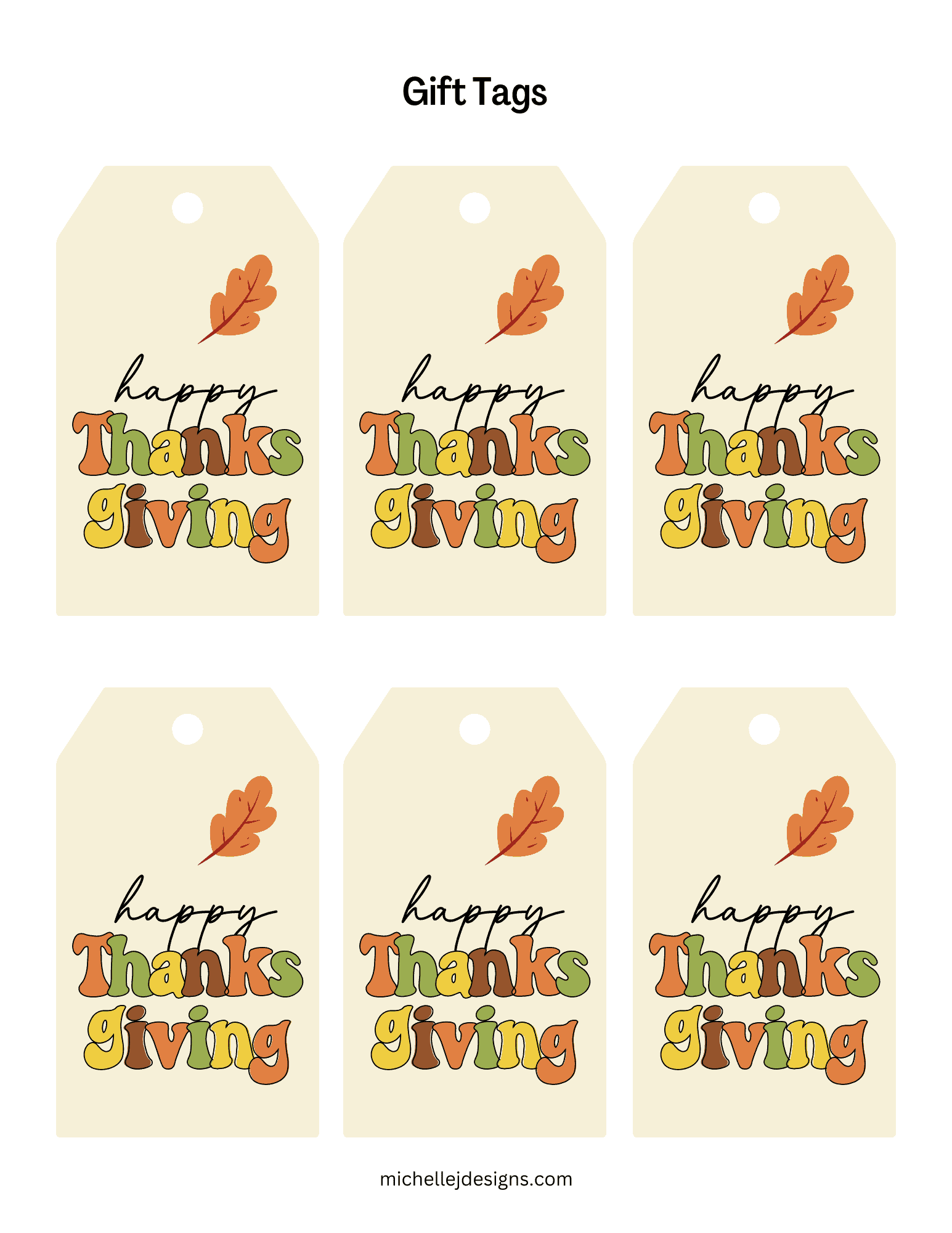 Thanksgiving Printable Tags Michelle James Designs Thanksgiving Printable Tags Michelle James Designs
