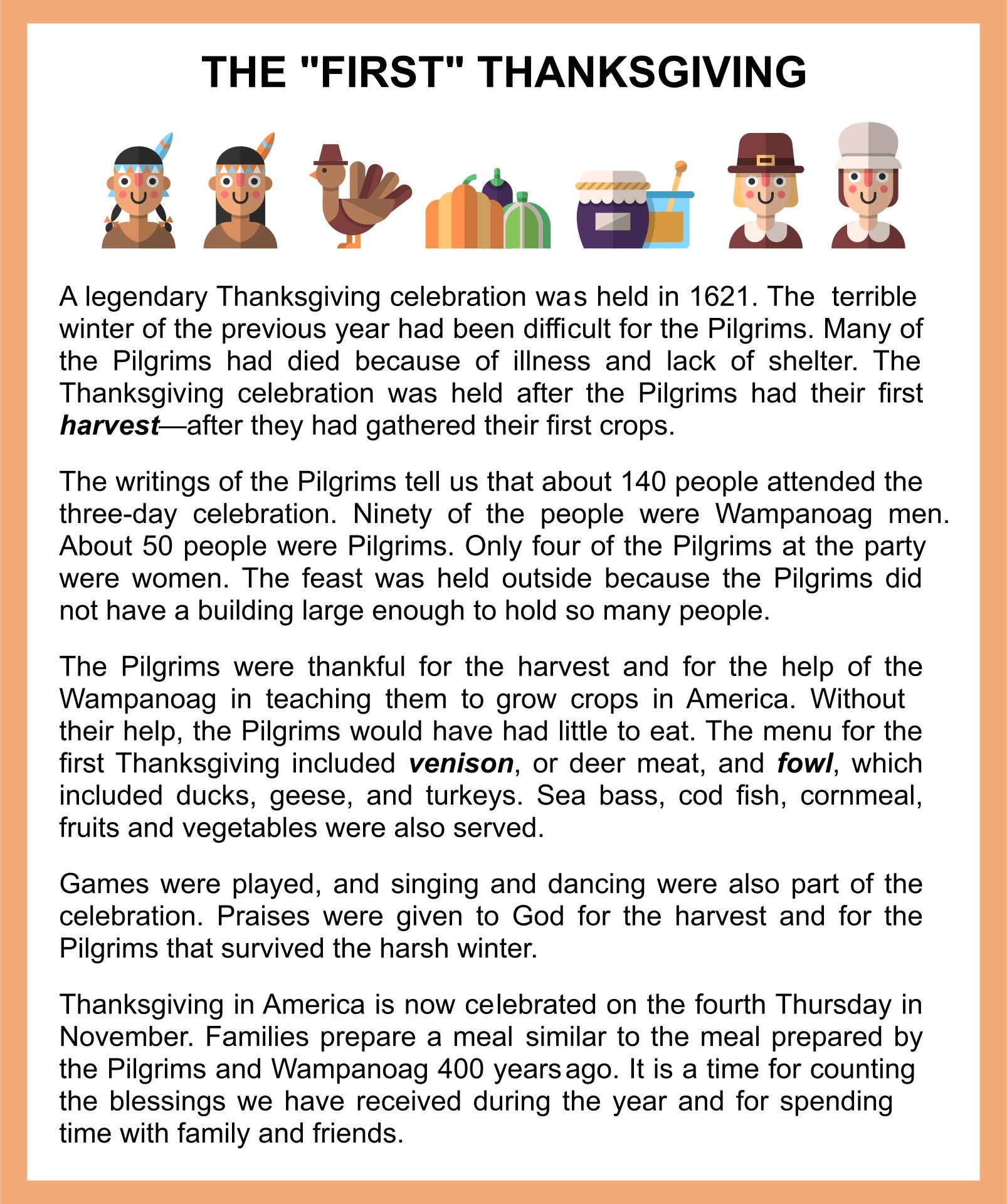 Thanksgiving Story 13 Free PDF Printables Printablee