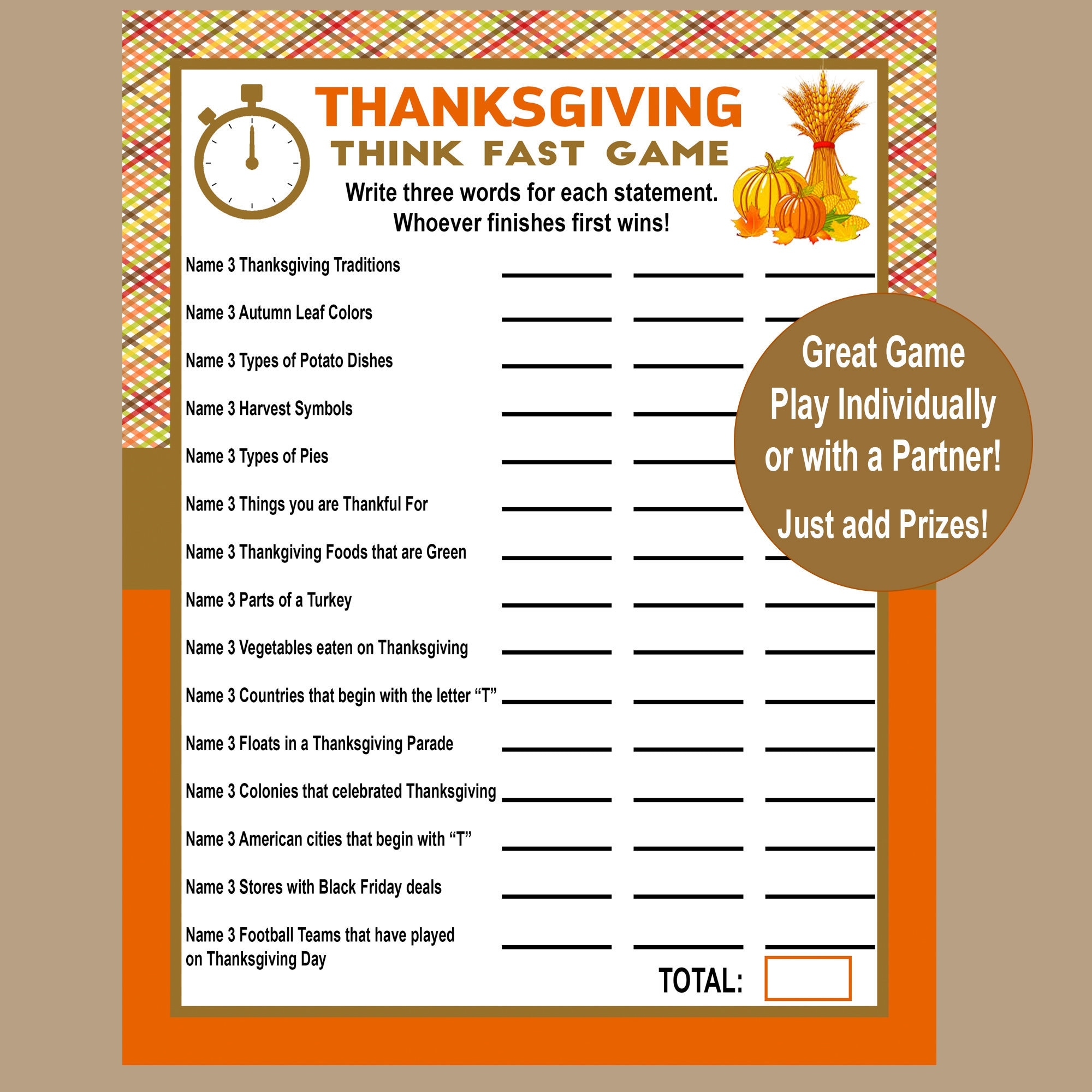 Thanksgiving Trivia Game Think Fast Game Thanksgiving Printable Games Fun Friendsgiving Game Zoom Game Family Game Instant Download Thanksgiving Trivia Game Think Fast Game Thanksgiving Printable Games Fun Friendsgiving Game Zoom Game Family Game Instant Download