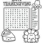 Thanksgiving Word Search Cute Coloring Pages For Kids