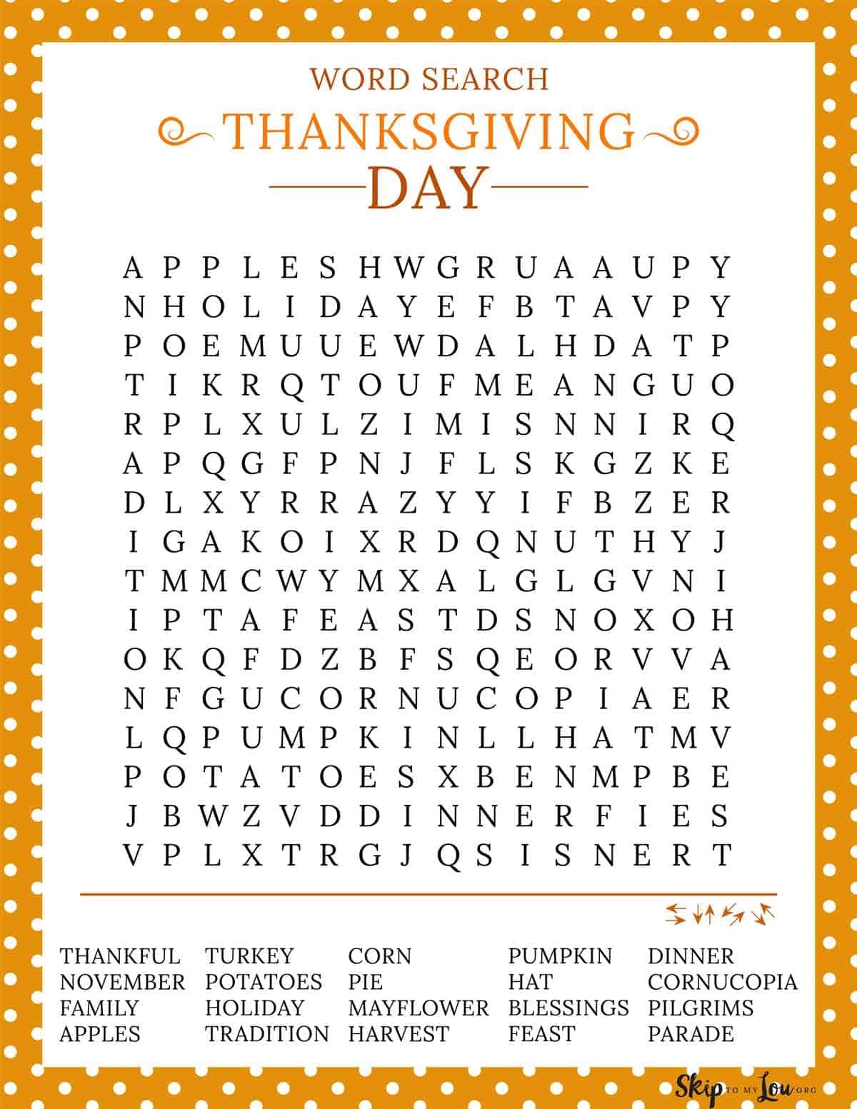 Thanksgiving Word Search Skip To My Lou Thanksgiving Word Search Skip To My Lou