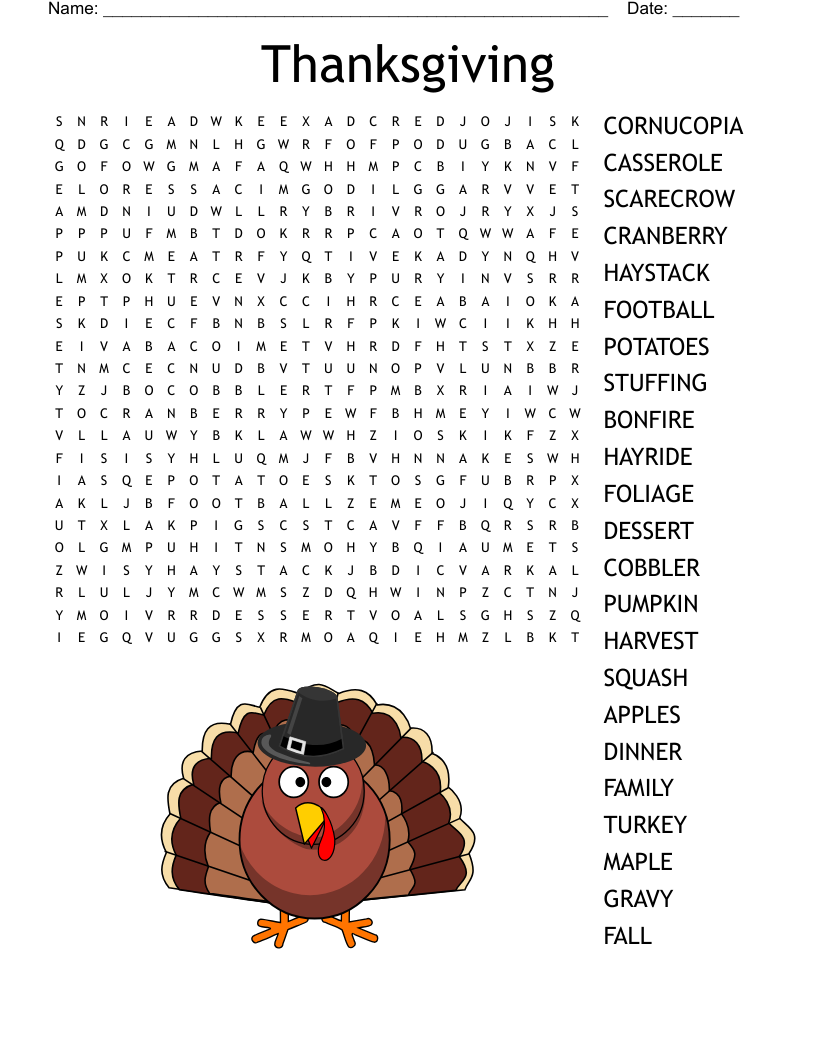 thanksgiving word search printable thanksgiving word search printable