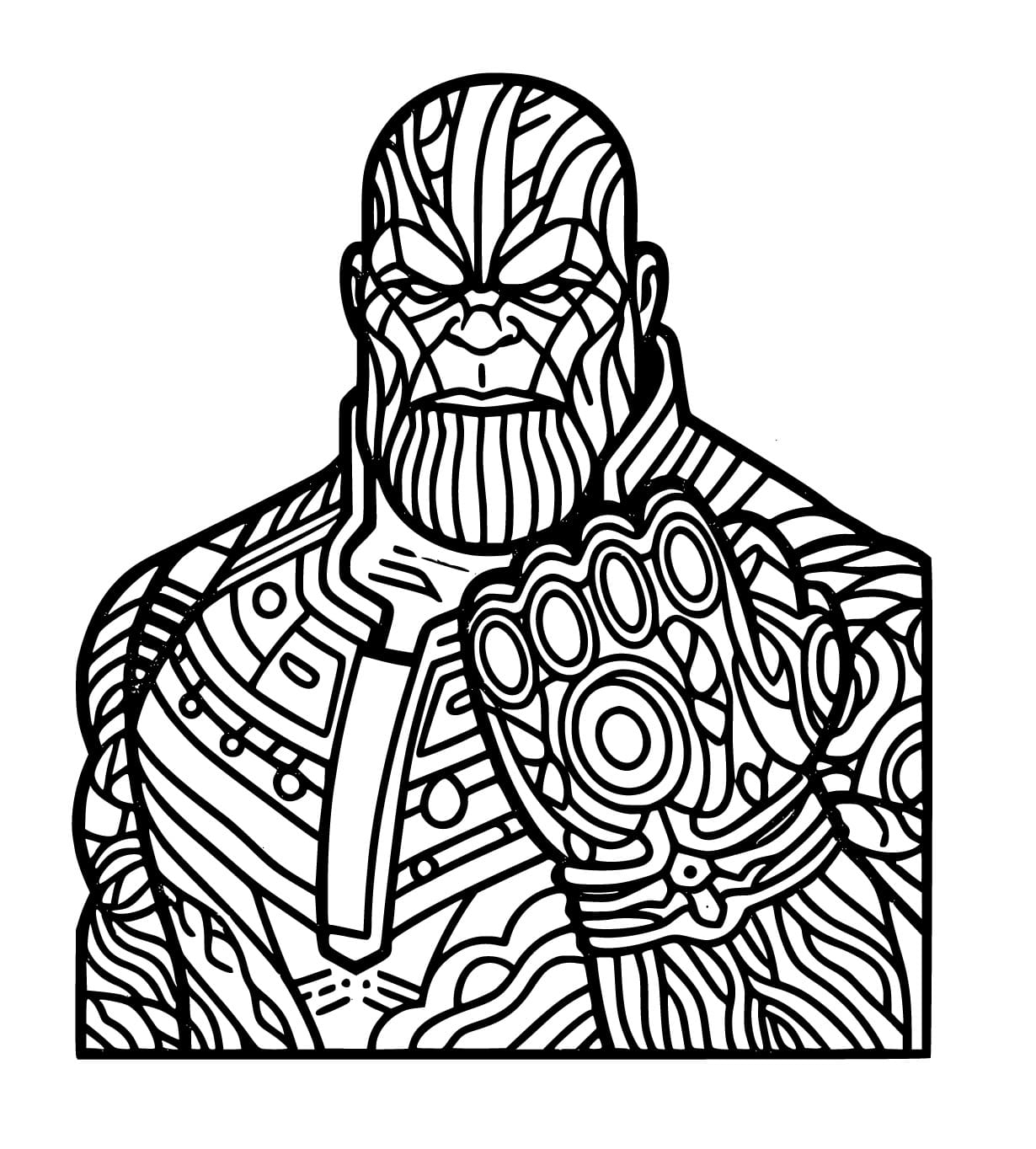Thanos And The Infinity Gauntlet Coloring Page Download Print 