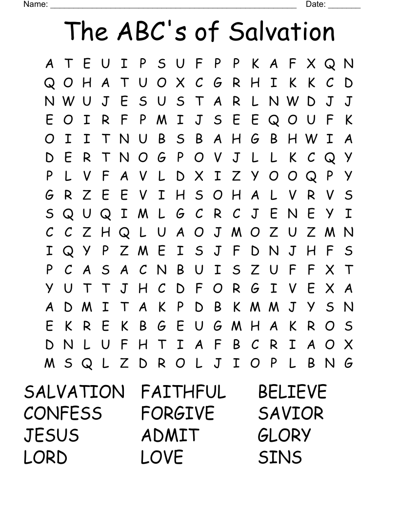 abc of salvation printable