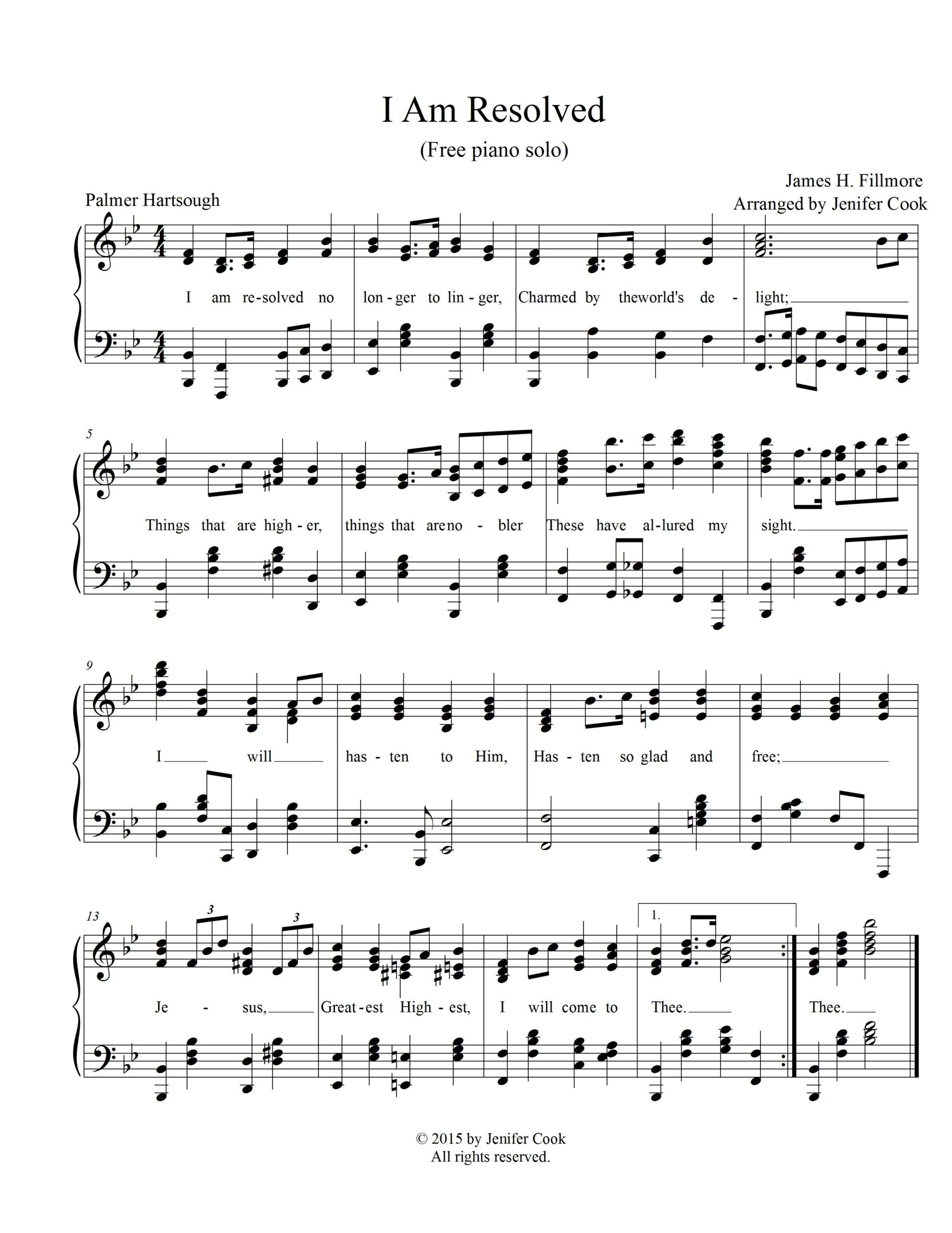 free printable hymnal sheet music