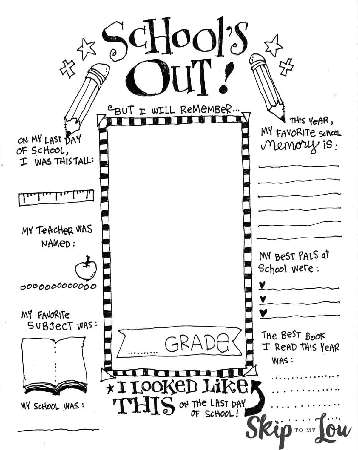 The Coolest FREE Printable End Of School Coloring Page Skip To 