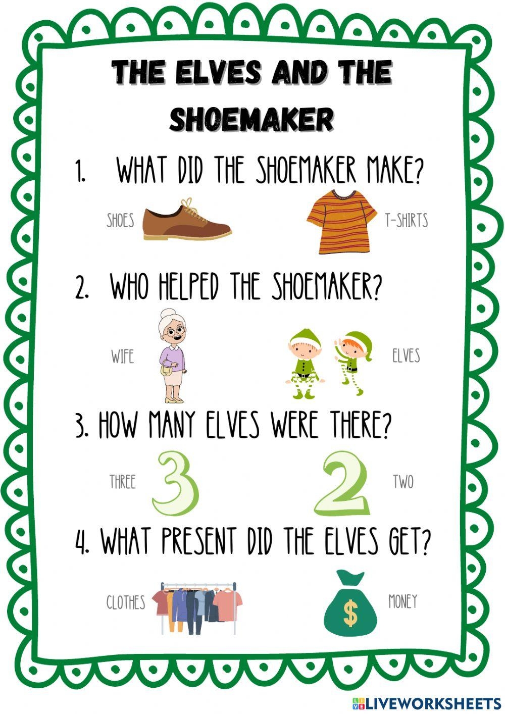 the elves and the shoemaker free printables