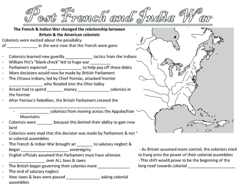 The French And Indian War Worksheets Worksheets Library