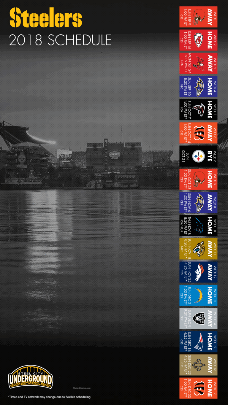 The Good Bad And Ugly Of The Steelers 2018 Schedule Steel City Underground