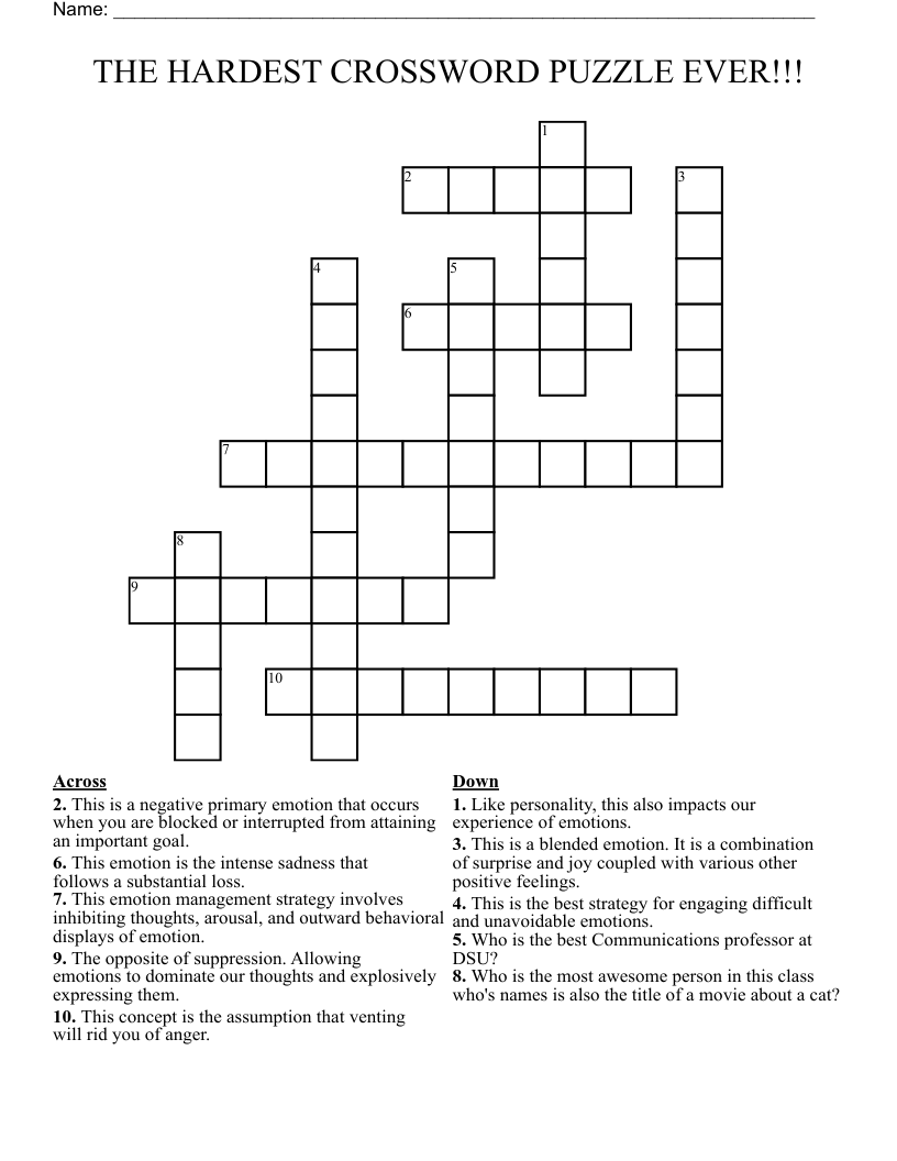 THE HARDEST CROSSWORD PUZZLE EVER WordMint