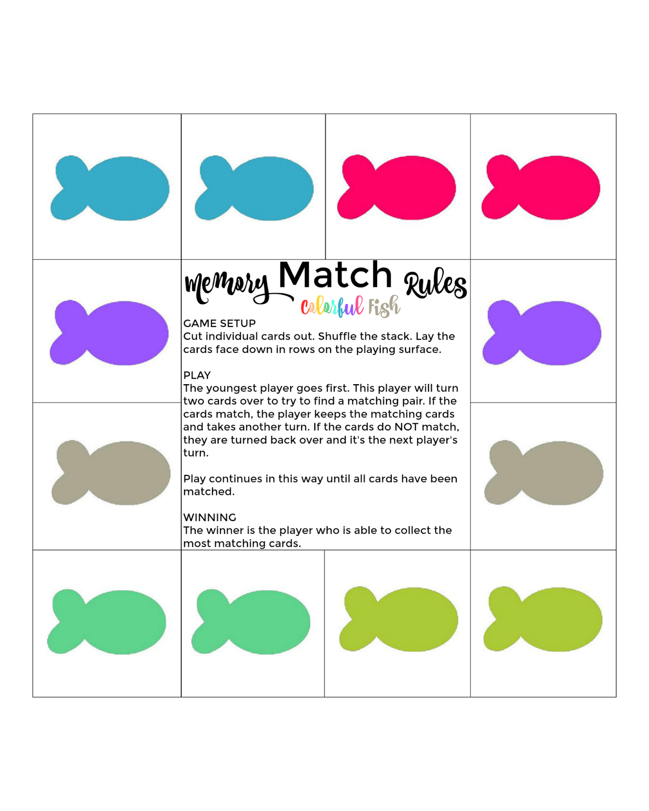 make your own matching game printable make your own matching game printable