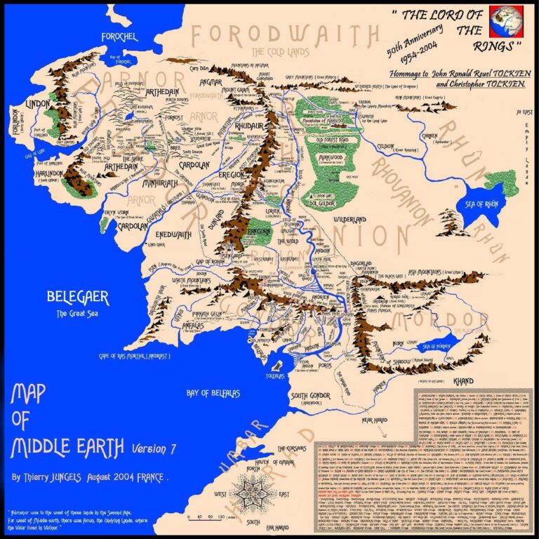 The Lord Of The Rings Maps Middle earth