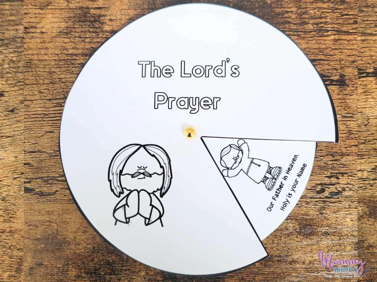 The Lord s Prayer For Kids A Printable Color Your Own Wheel Craft Mommy Snippets